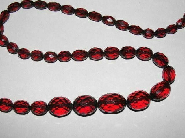 Designer Victorian Cherry Amber Faceted Bead Necklace Size ONE SIZE - 2 Thumbnail
