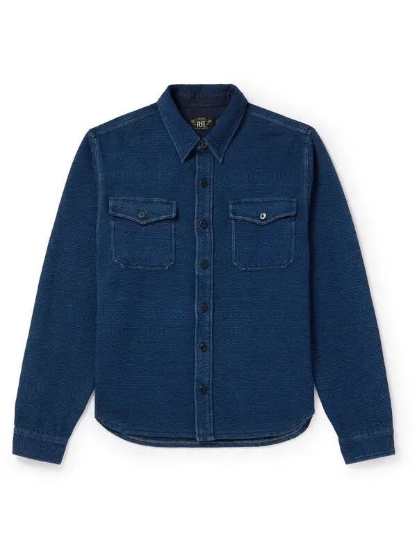 RRL GUERNSEY-PATTERNED JACQUARD WORKSHIRT INDIGO