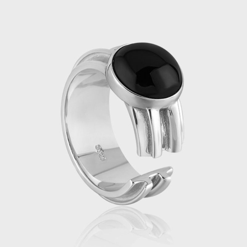 Jewelry Minimalist Black Zircon Ring Size ONE SIZE - 1 Thumbnail