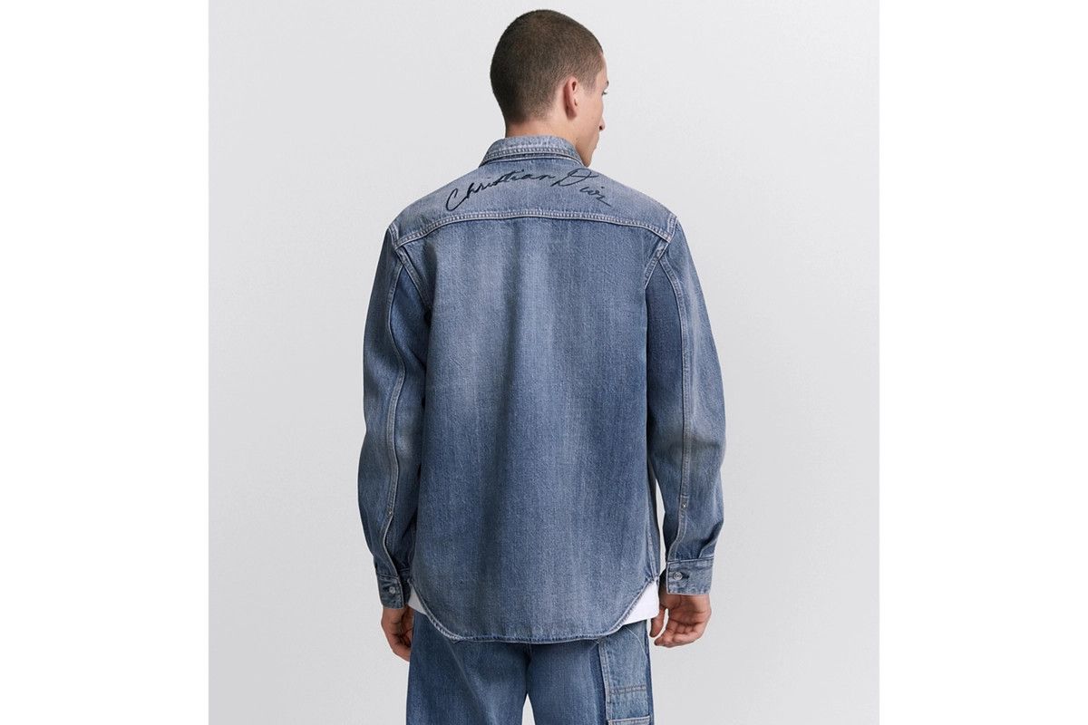 Dior o1bcso1str0226 Classic-Fit Embroidered Shirt in Blue Size US XL / EU 56 / 4 - 5 Thumbnail
