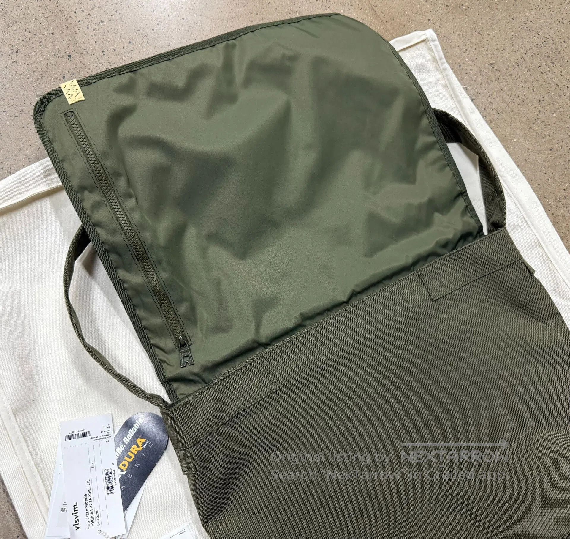 Visvim Visvim Cordura Satchel Bag in Olive. Size ONE SIZE - 6 Thumbnail