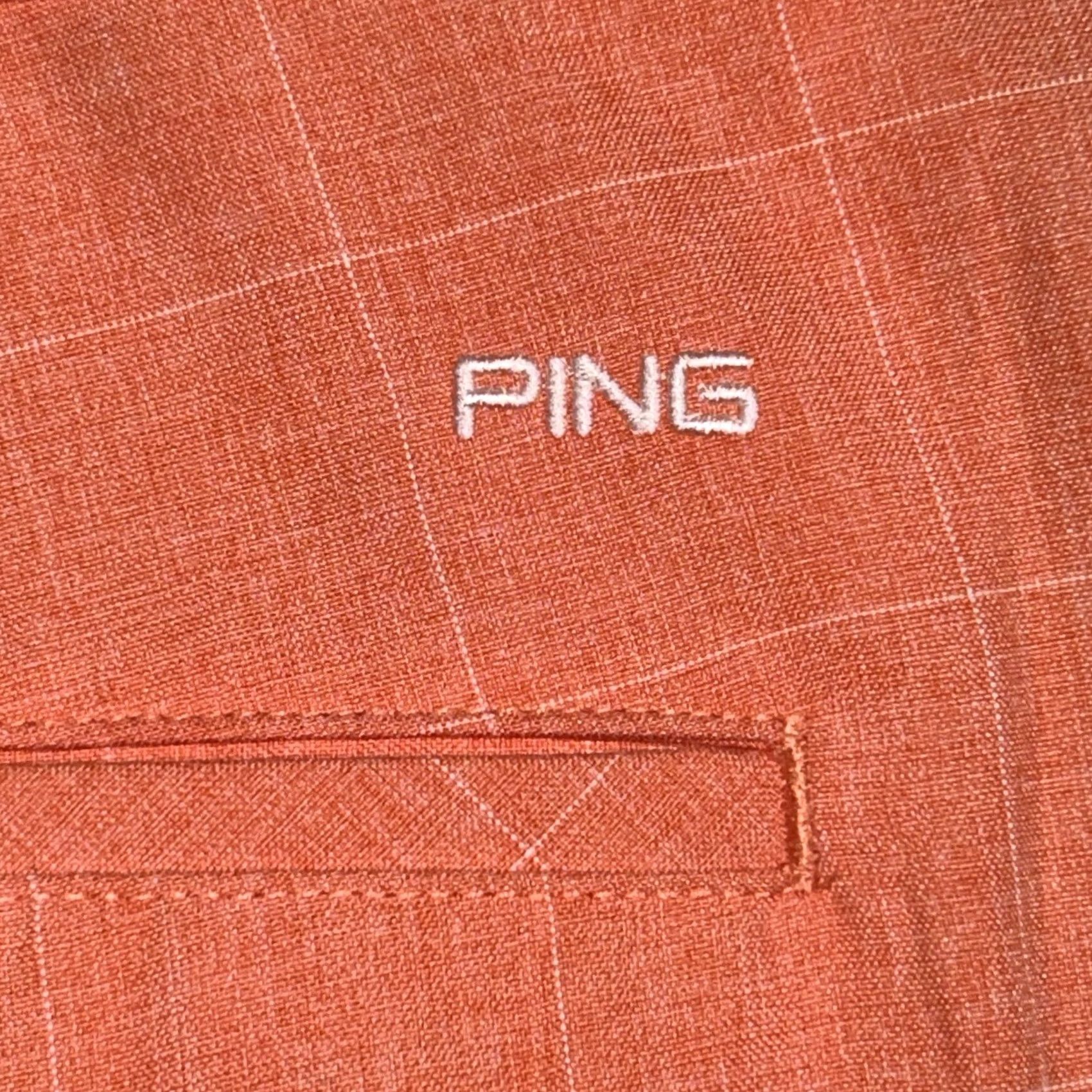 Vintage PING Golf Shorts Mens 40 (Fits 42) Salmon Plaid Performance Khakis Orange 42 Size US 42 / EU 58 - 6 Thumbnail