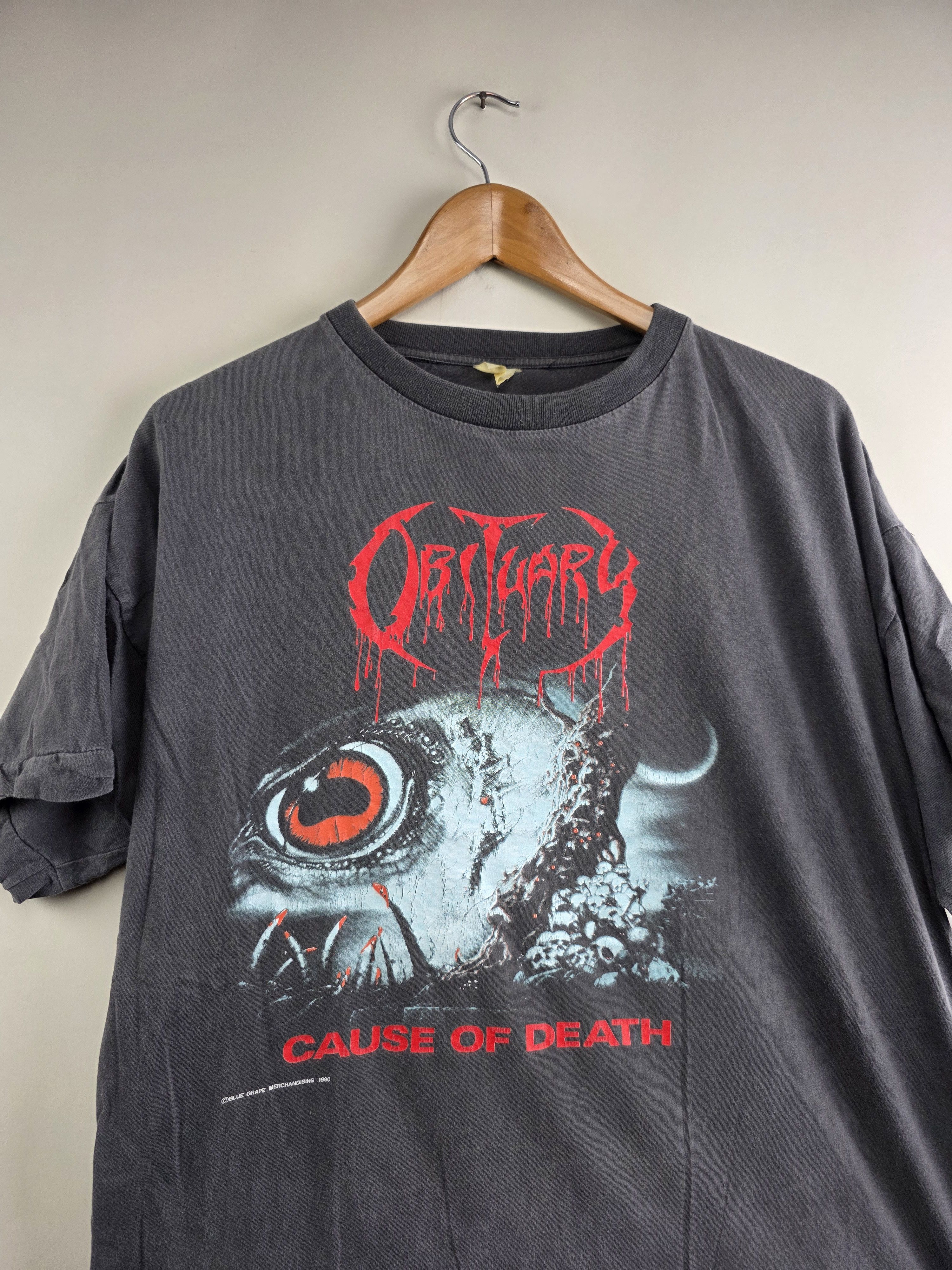 Band Tees × Vintage 1990 Obituary Cause of death XL 23" 27.5" Size US XL / EU 56 / 4 - 2 Thumbnail