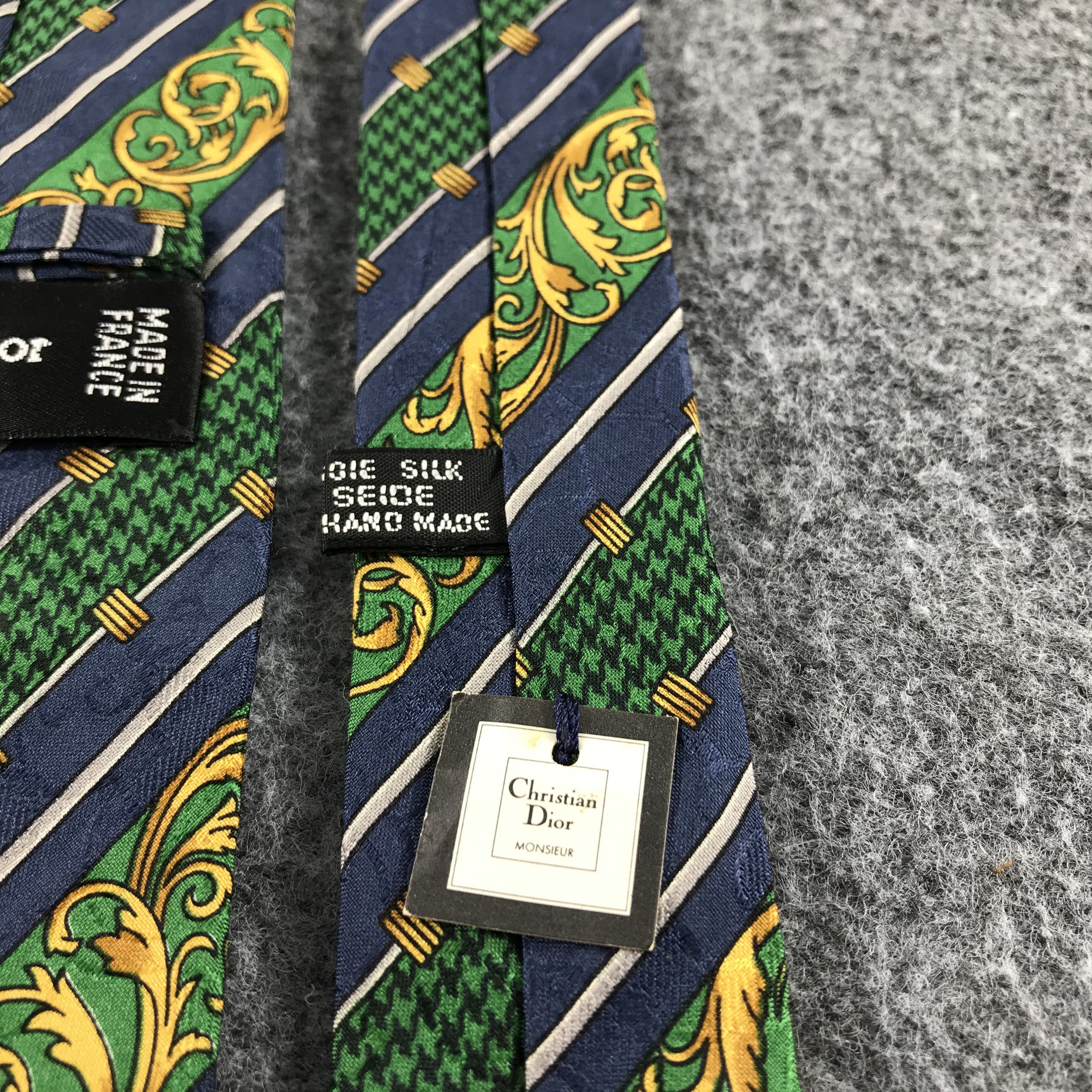 Christian Dior Monsieur × Vintage Vintage Christian Dior Monsieur Baroque Silk Neck Ties T33 Size ONE SIZE - 4 Thumbnail