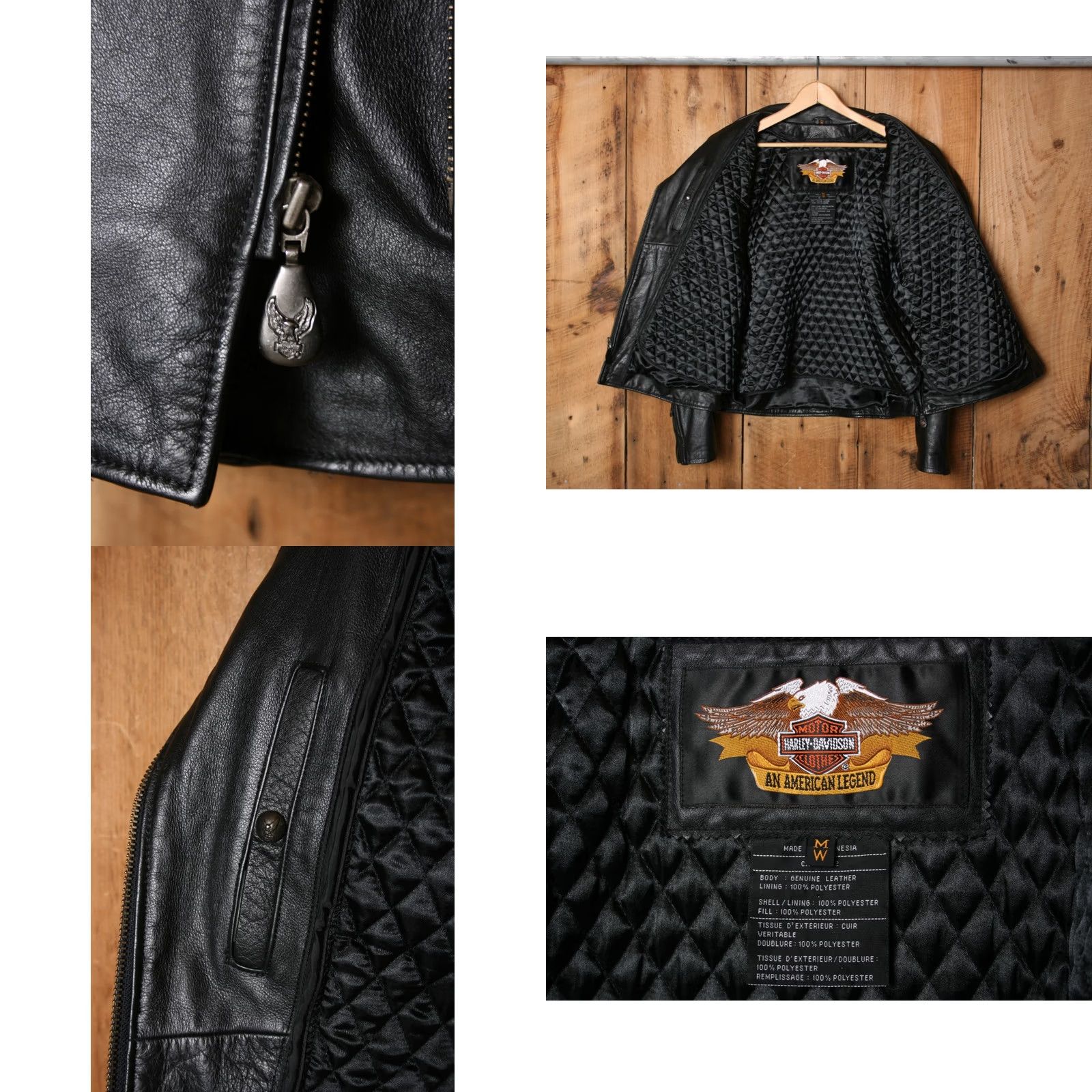 Harley Davidson HARLEY-DAVIDSON Black Leather 50 Years Motorcycle Jacket Women M Quilt Liner Zip Size M / US 6-8 / IT 42-44 - 9 Thumbnail
