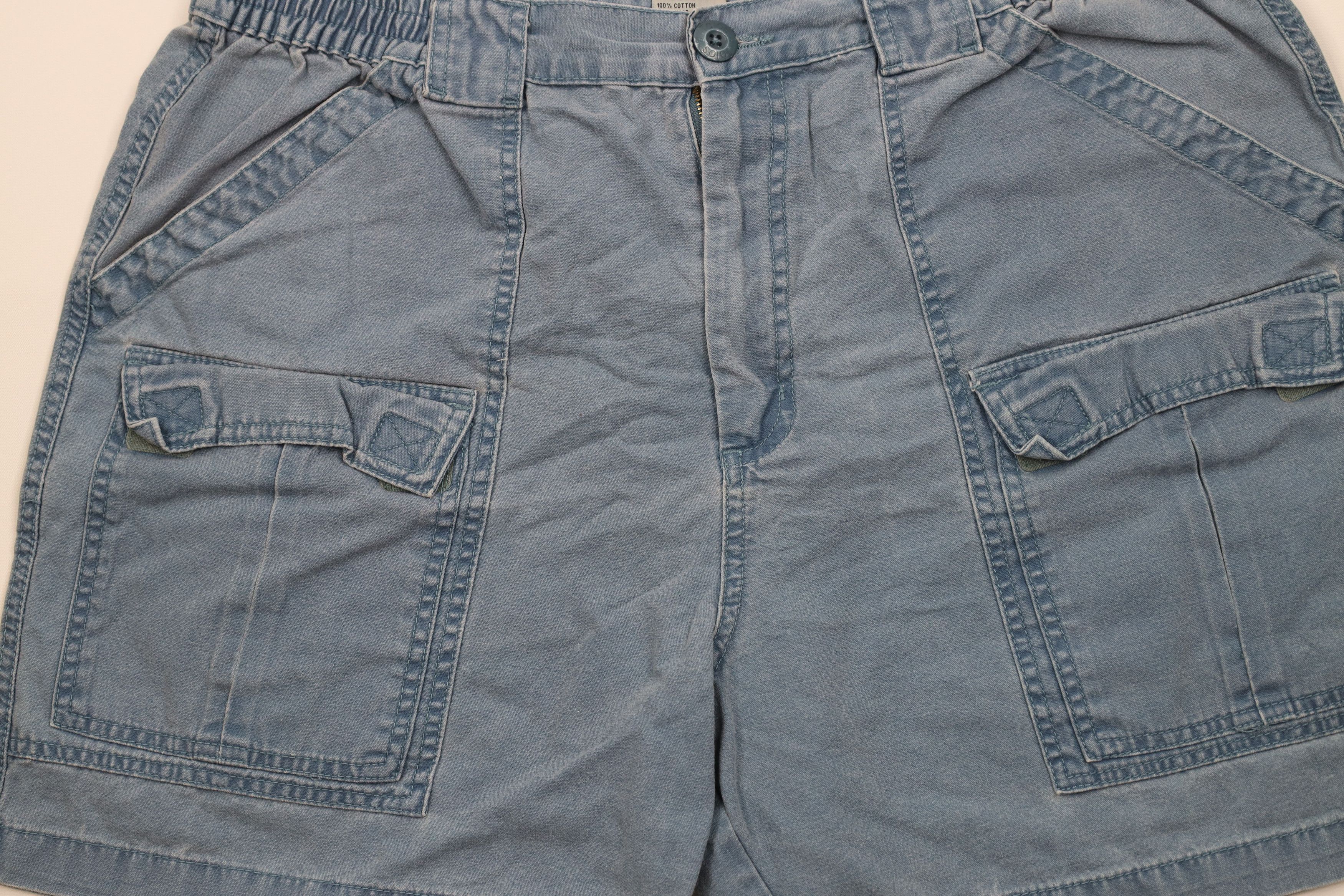 Vintage Vintage 90s Streetwear Above Knee Canvas Cargo Shorts Size US 38 / EU 54 - 3 Thumbnail