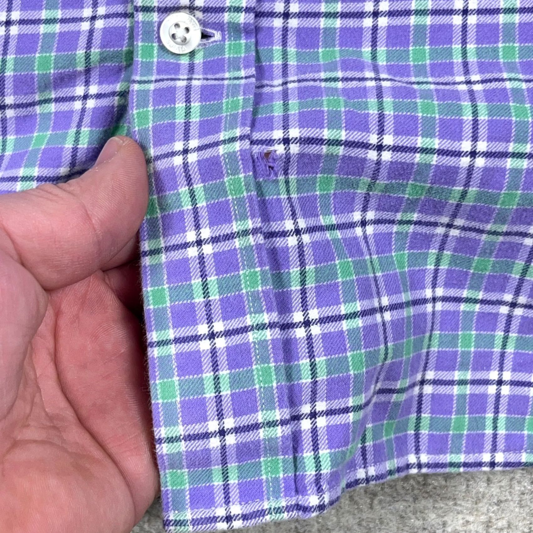 Vineyard Vines Vineyard Vines Shirt Men Large Slim Purple Plaid Flannel Button Up Whale Shirt Size US L / EU 52-54 / 3 - 6 Thumbnail