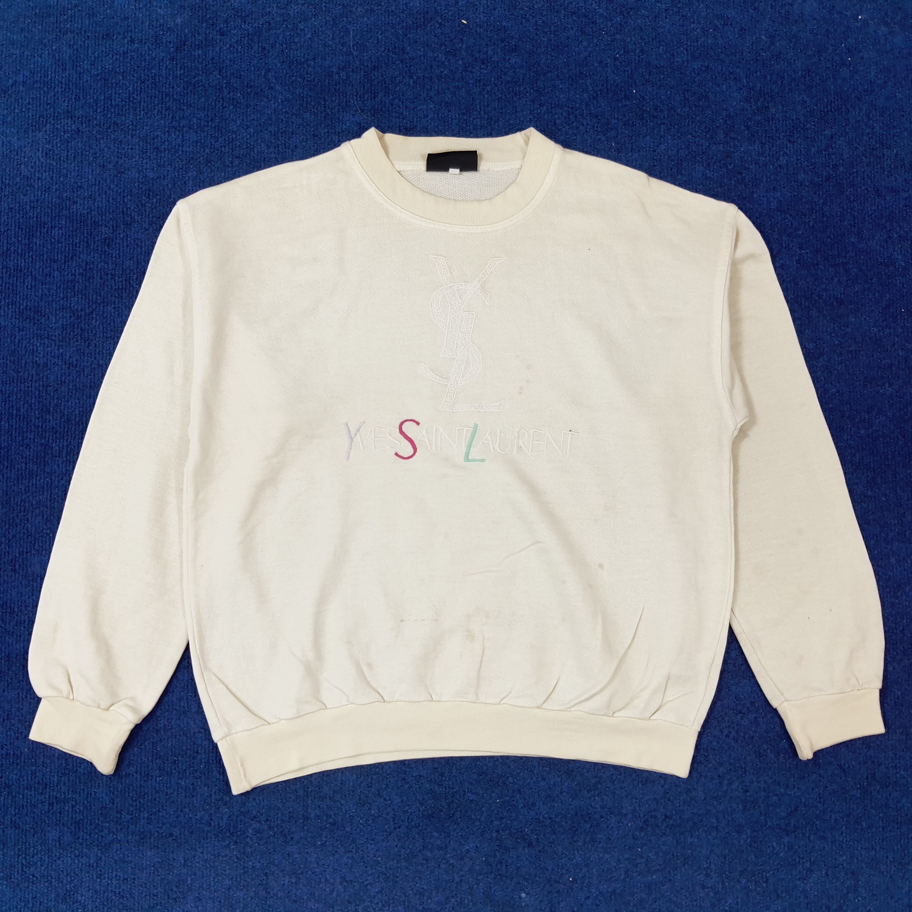 Vintage × Yves Saint Laurent Vintage Yves Saint Laurent On White Embroidery Sweatshirt Size US XS / EU 42 / 0 - 1 Thumbnail