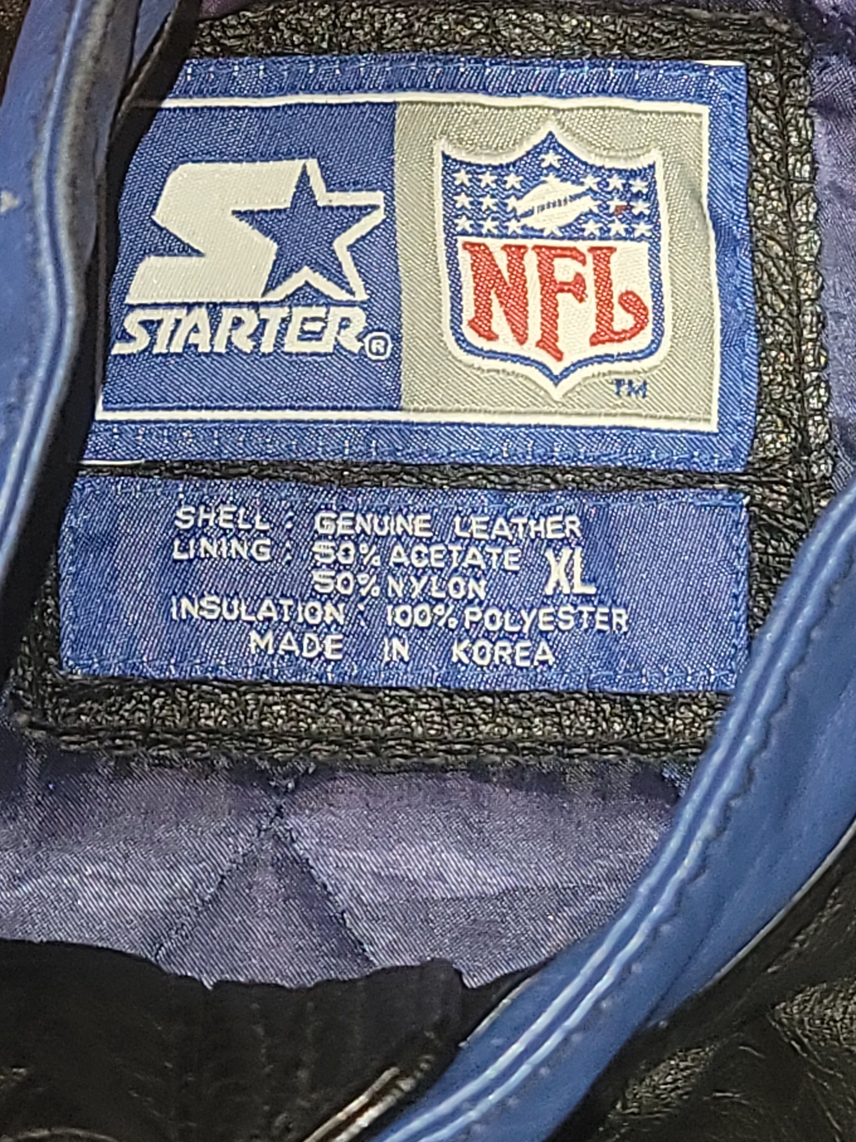 Starter Vintage Starter Dallas Cowboys Genuine Leather Coat Size US XL / EU 56 / 4 - 9 Thumbnail