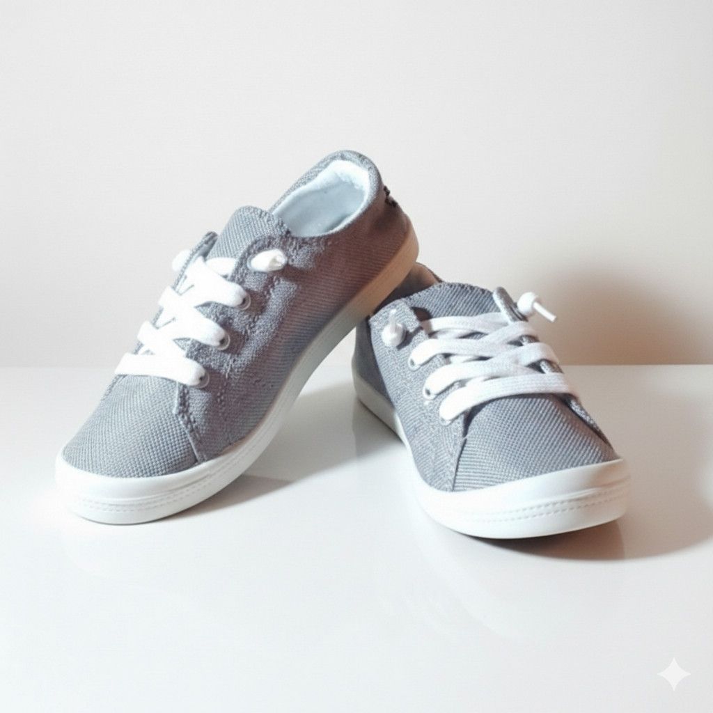 Other Forever Link Size 6 Canvas Slip On Sneakers Grey Gray Memory Size US 6 / IT 36 - 1 Thumbnail