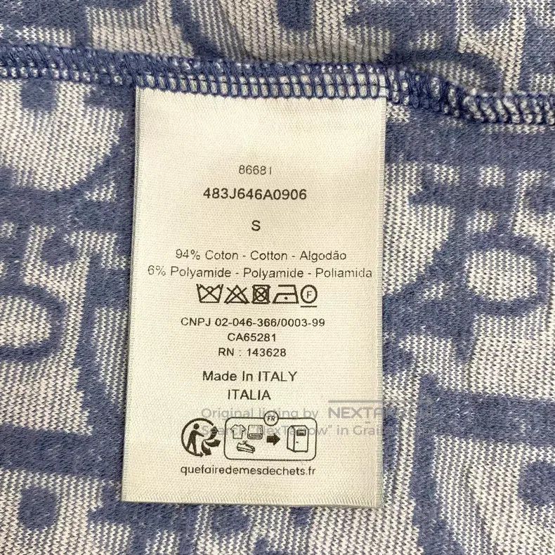 Dior Dior Dark blue logo jacquart full print cotton round-neck Size US S / EU 44-46 / 1 - 8 Thumbnail
