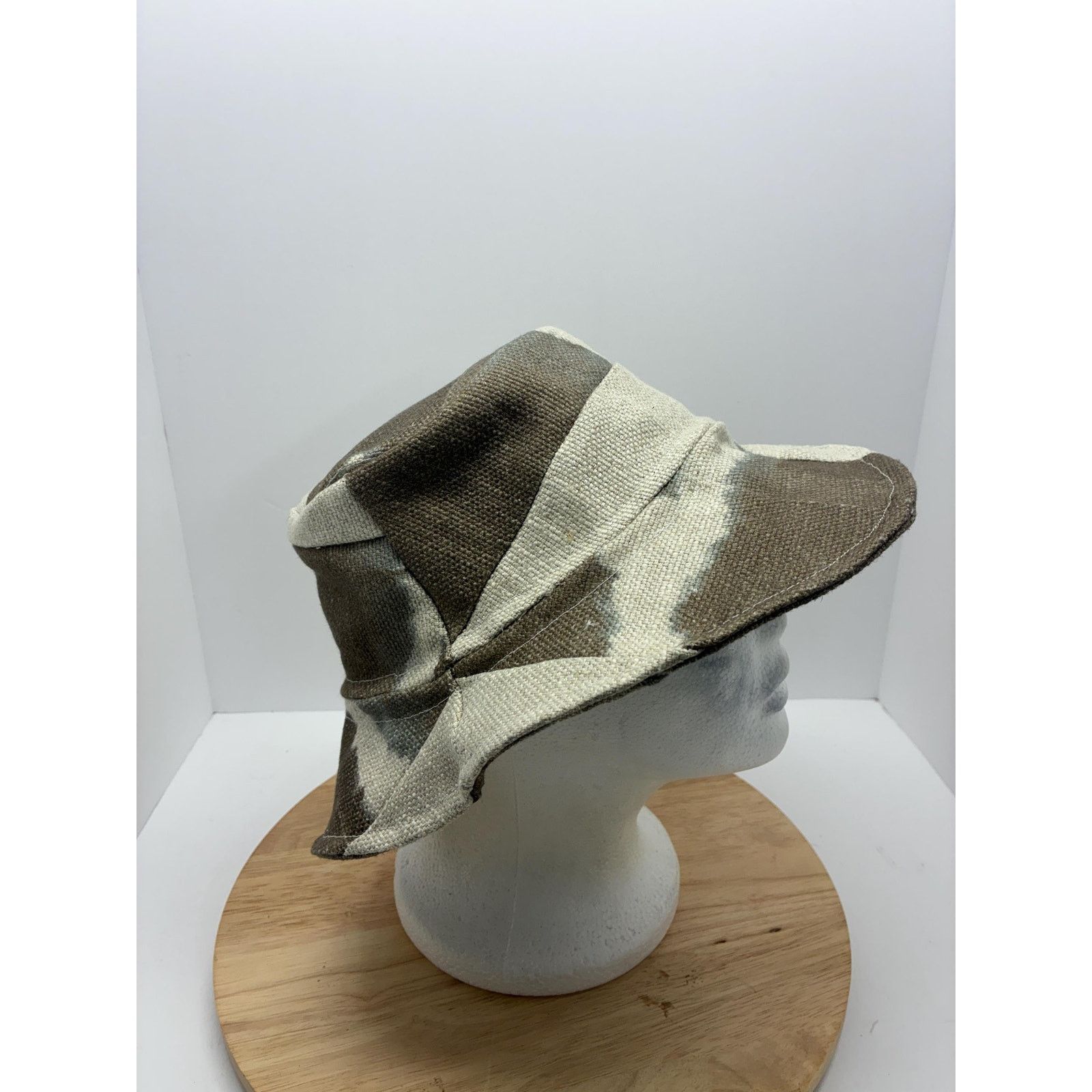Other Upcycled Canvas Bucket Hat, Handmade Floppy Brim Hat, Flanne Size ONE SIZE - 9 Thumbnail