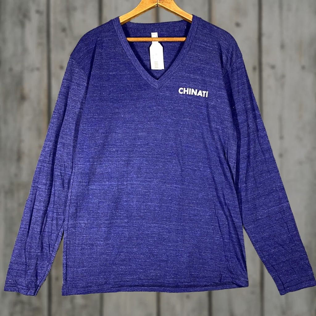 American Apparel Chinati Foundation T Shirt M Donald Judd Marfa Texas Long Sleeve V Neck NWT Blue Size US M / EU 48-50 / 2 - 1 Thumbnail