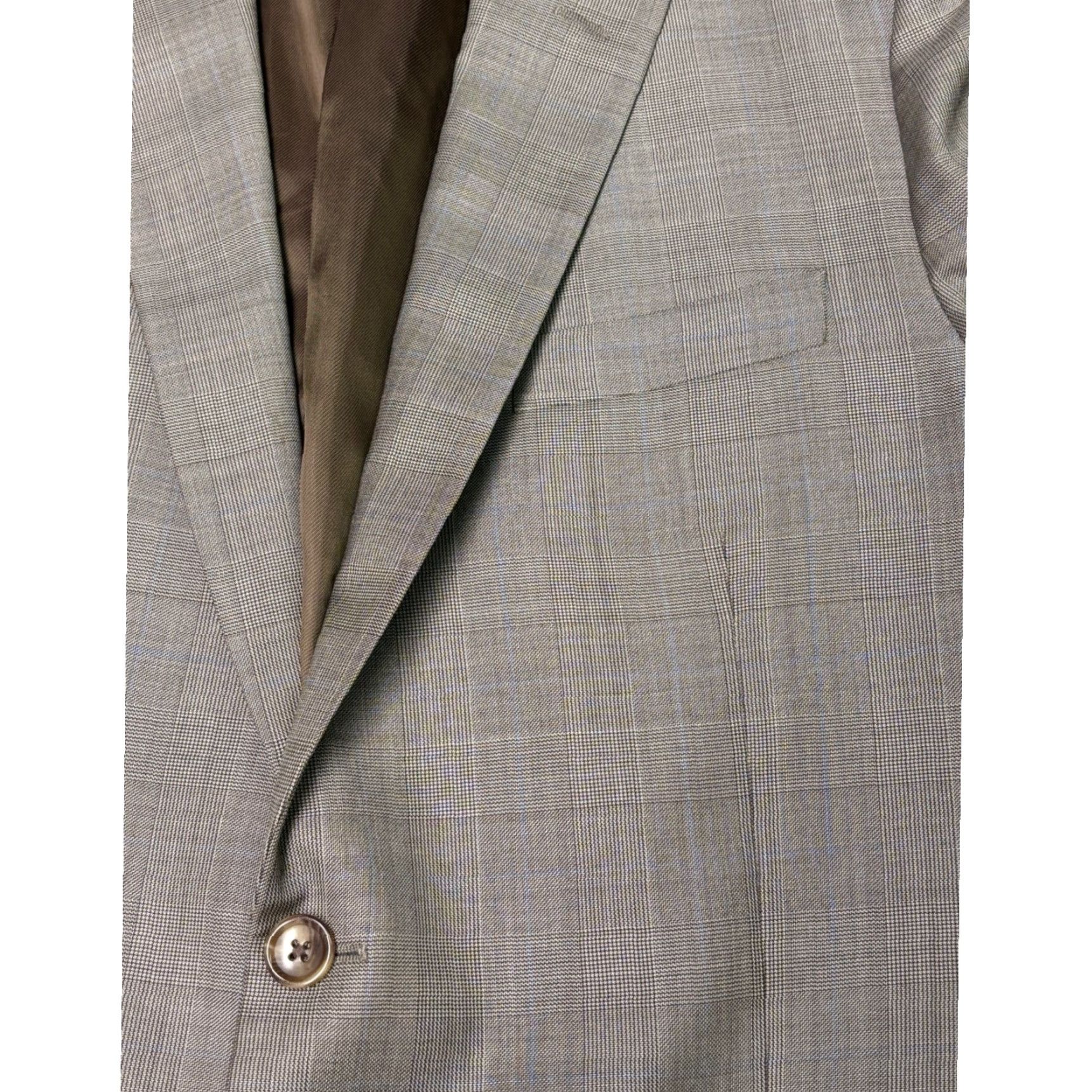 Brooks Brothers Brooks Brothers Blazer Men 42L Wool Plaid Gray 1818 Fitzgerald 1818 Blazer Italy Button Lined Tweed Suit Jacket Size 42R - 2 Thumbnail