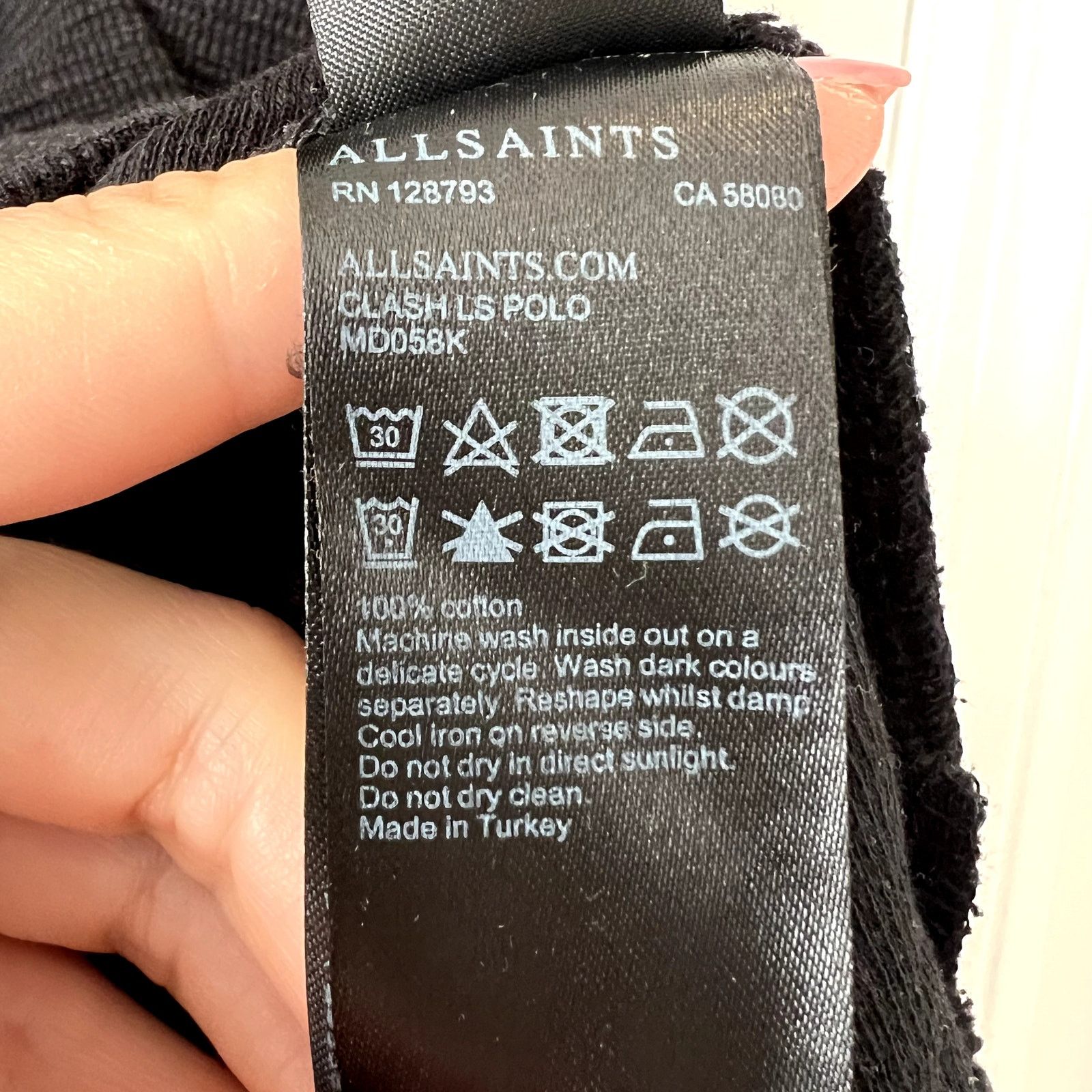 Allsaints AllSaints Muse polo long sleeve shirt size L Black Size US L / EU 52-54 / 3 - 3 Thumbnail