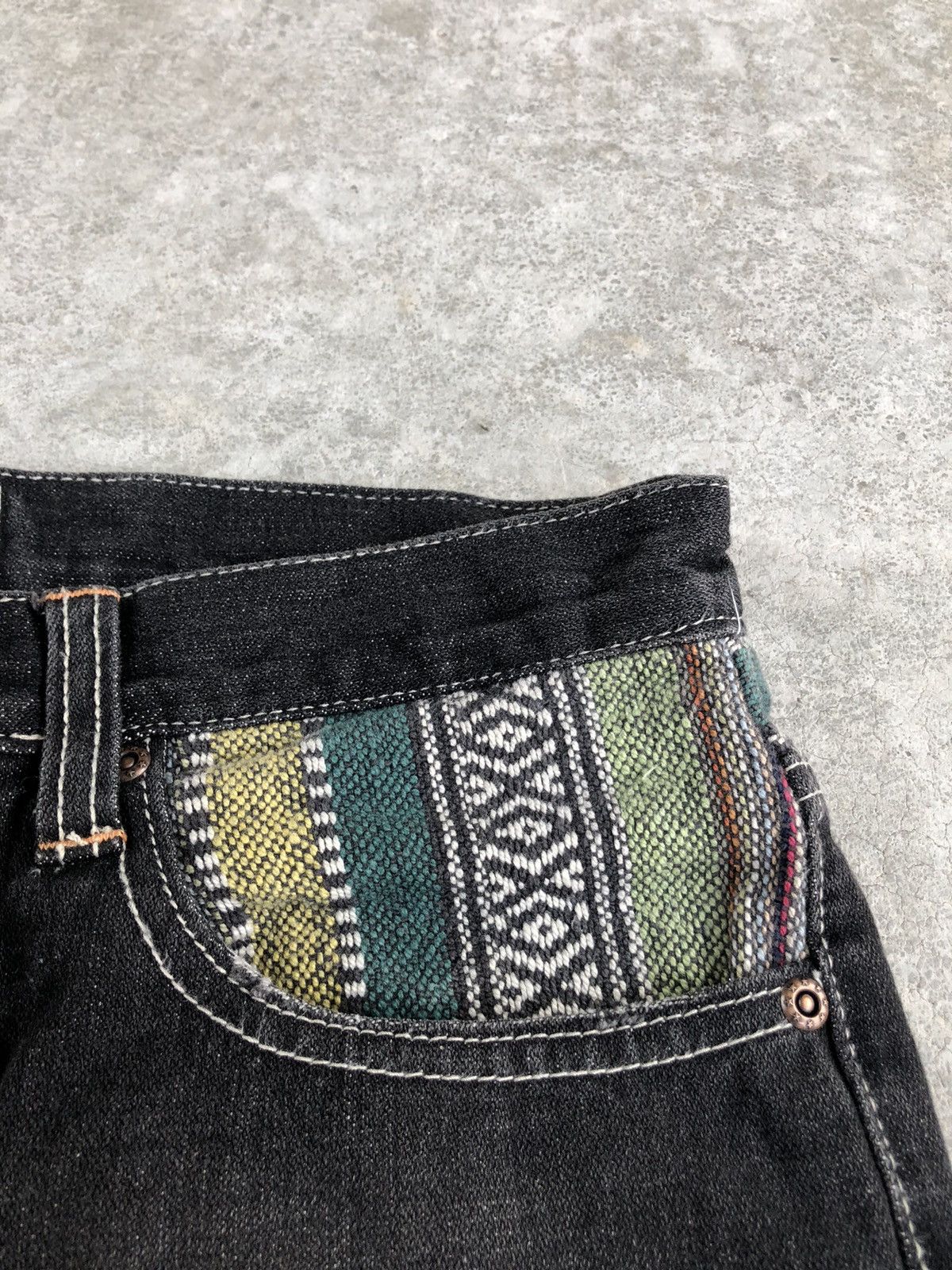 If Six Was Nine Japanese Nylaus Flared Jeans Distressed Navajo Size US 30 / EU 46 - 15 Thumbnail