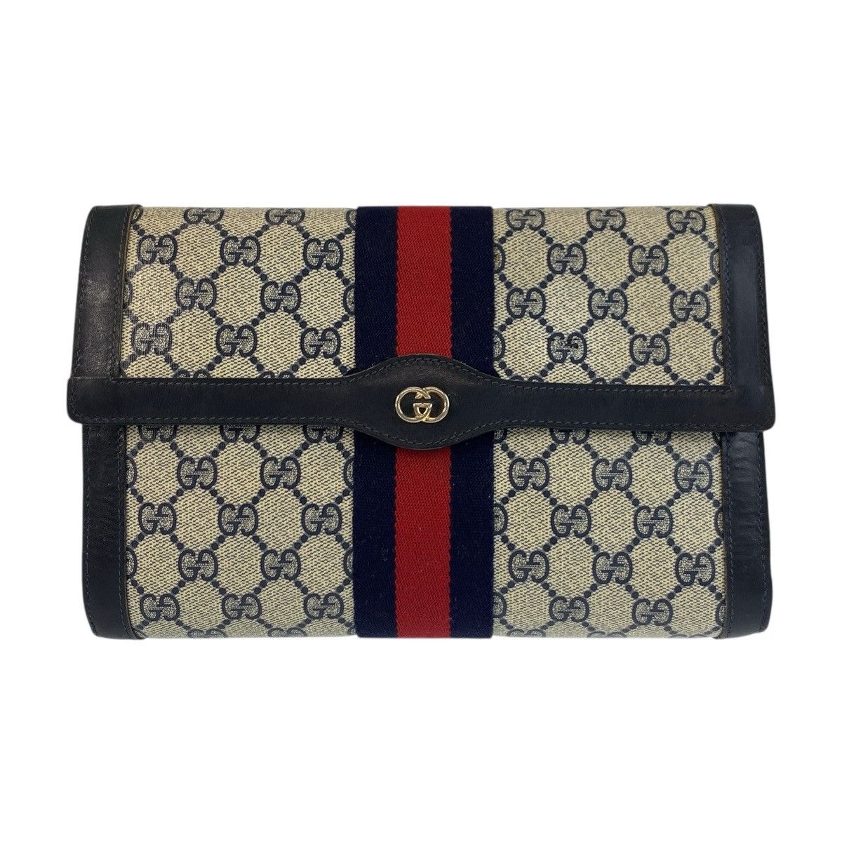 Gucci Gucci Gucci GG Supreme Canvas Leather Clutch Bag Canvas Clutch Bag 38 DUTY FREE for USA Size ONE SIZE - 1 Thumbnail
