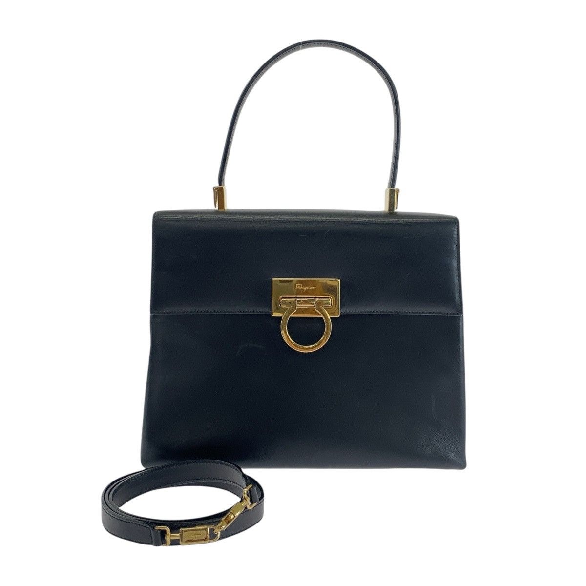 Salvatore Ferragamo Salvatore Ferragamo Leather 2Way Bag Leather Shoulder Bag Duty Free For Usa in Black, Women's