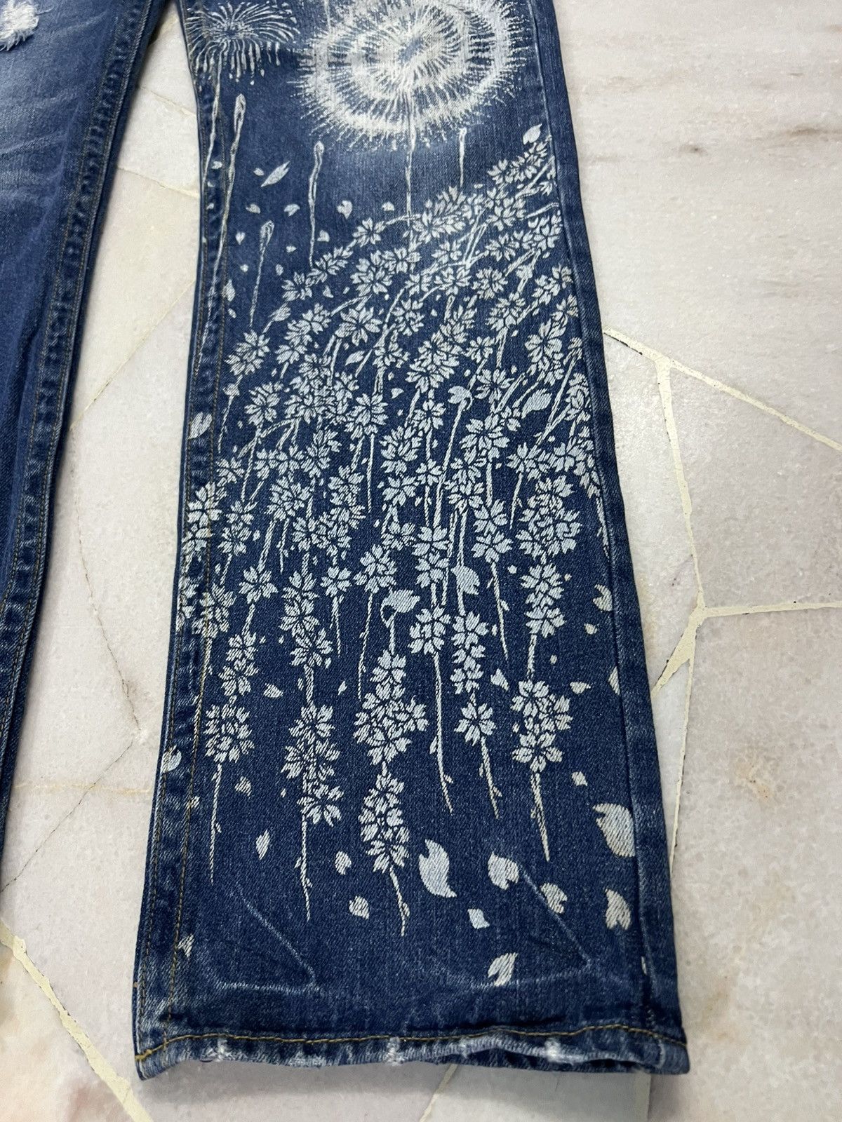 Japanese Brand 💥Rare Japanese Brand Sukajan Distress Jean Size US 33 - 5 Thumbnail