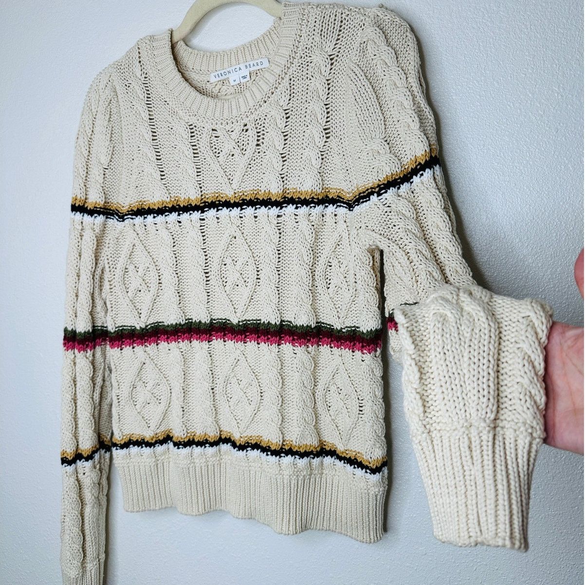Veronica Beard Veronica Beard Bruna Cream Stripe Knit Long Sleeve Sweater M Size M / US 6-8 / IT 42-44 - 4 Thumbnail