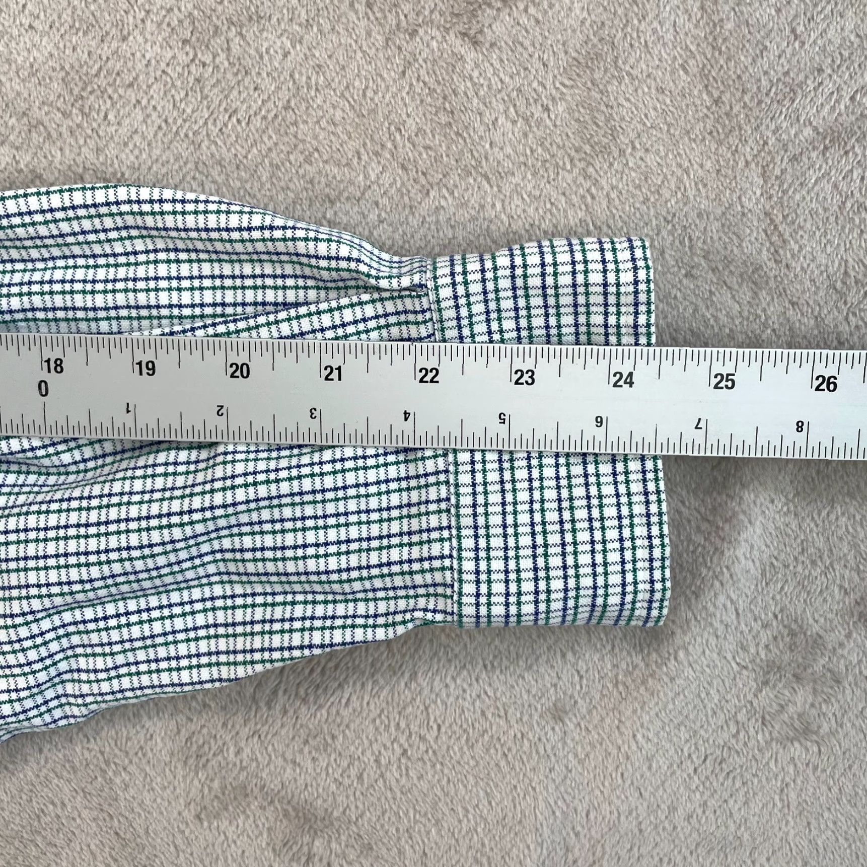 VINTAGE Polo Ralph Lauren Oxford BIG SHIRT Men Large Blue Green Plaid Pony Preppy Shirt