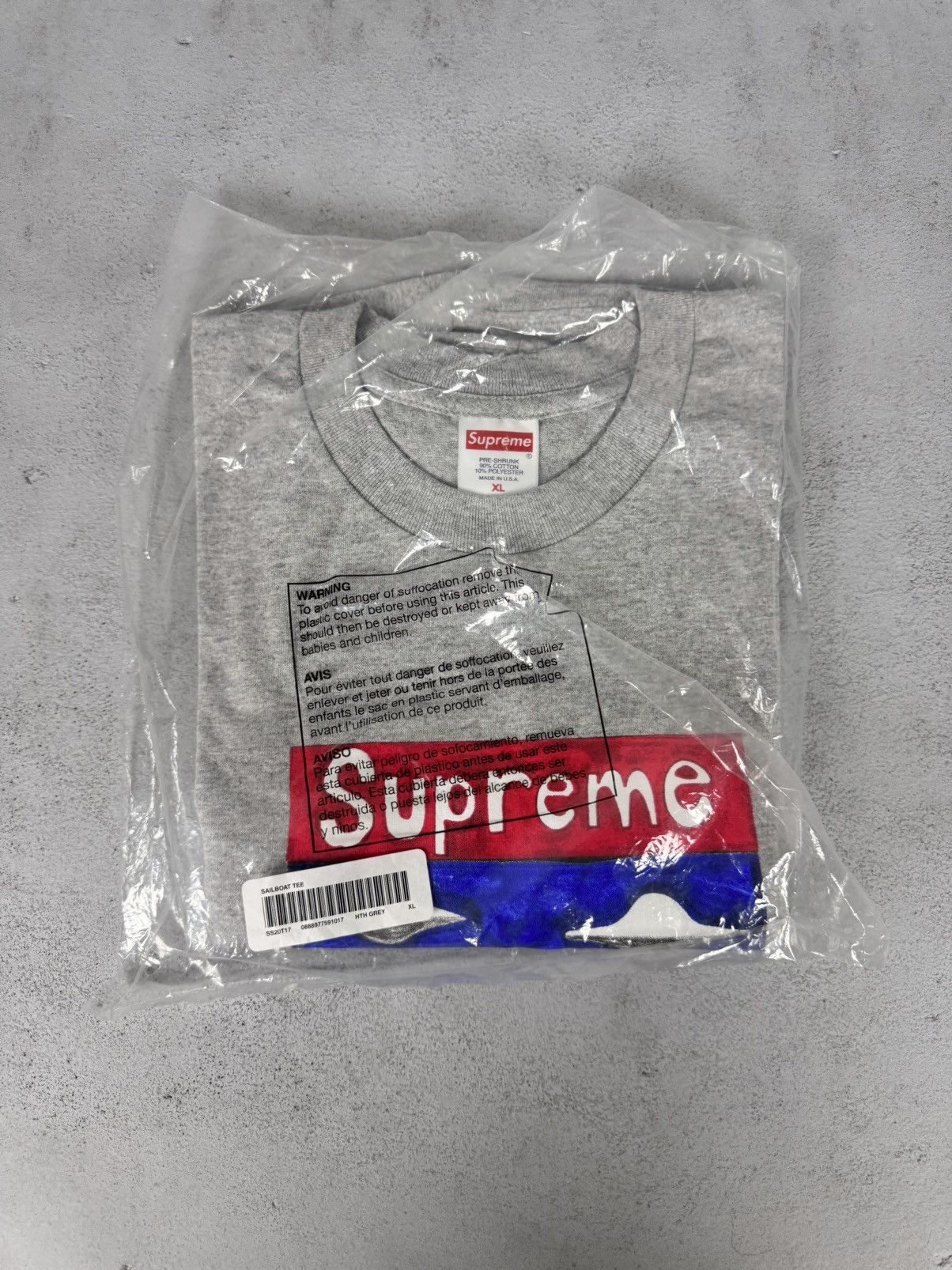 Supreme Supreme SS20 Sailboat Tee - Grey XL Size US XL / EU 56 / 4 - 1 Thumbnail