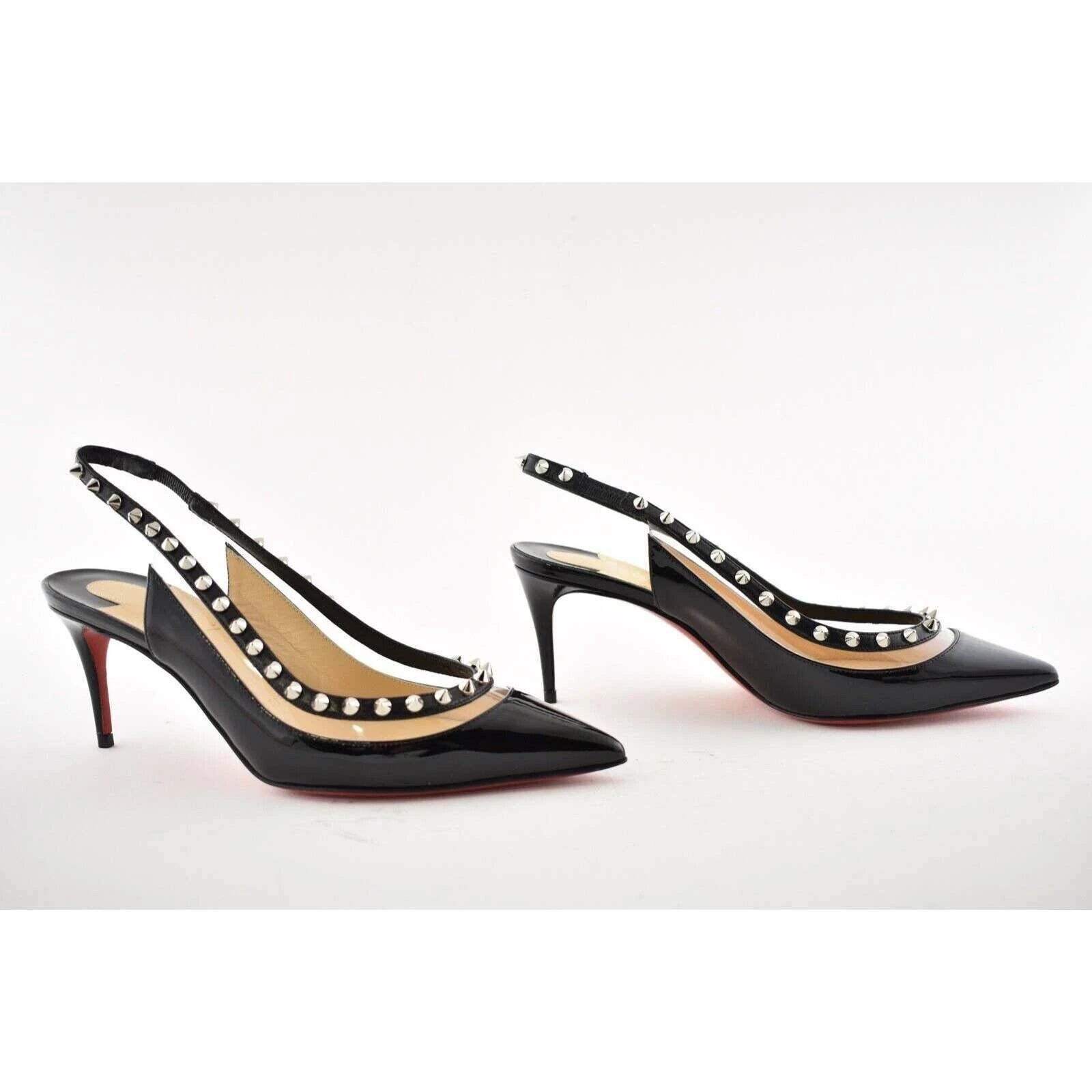 Christian Louboutin Christian Louboutin Brigadine 70 Black Patent PVC Slingback Size US 6.5 / IT 36.5 - 4 Thumbnail