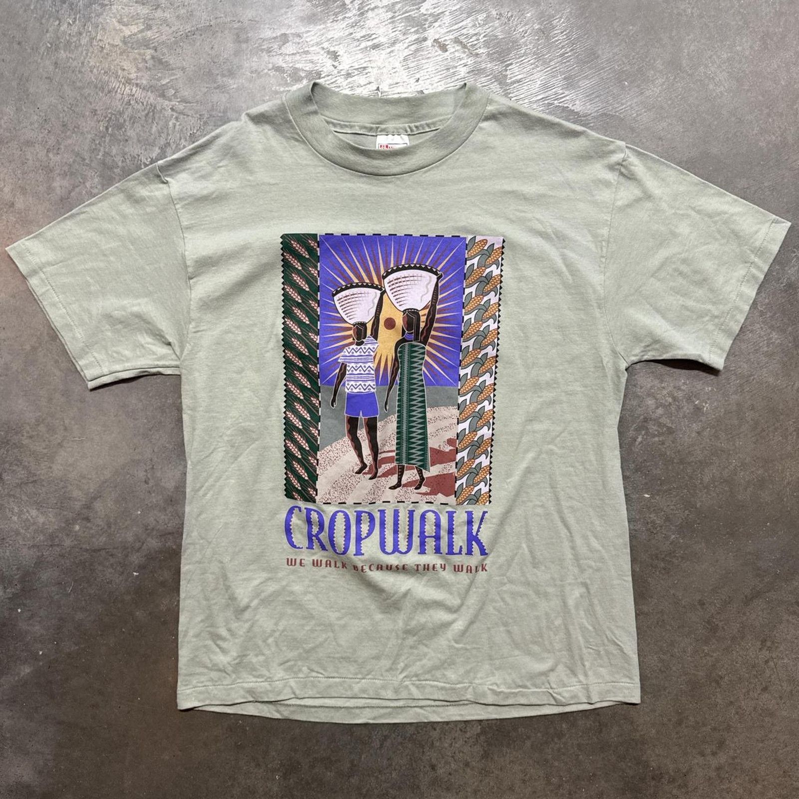 Vintage Vintage 90s Crop Walk Graphic T-Shirt Size US L / EU 52-54 / 3 - 1 Thumbnail