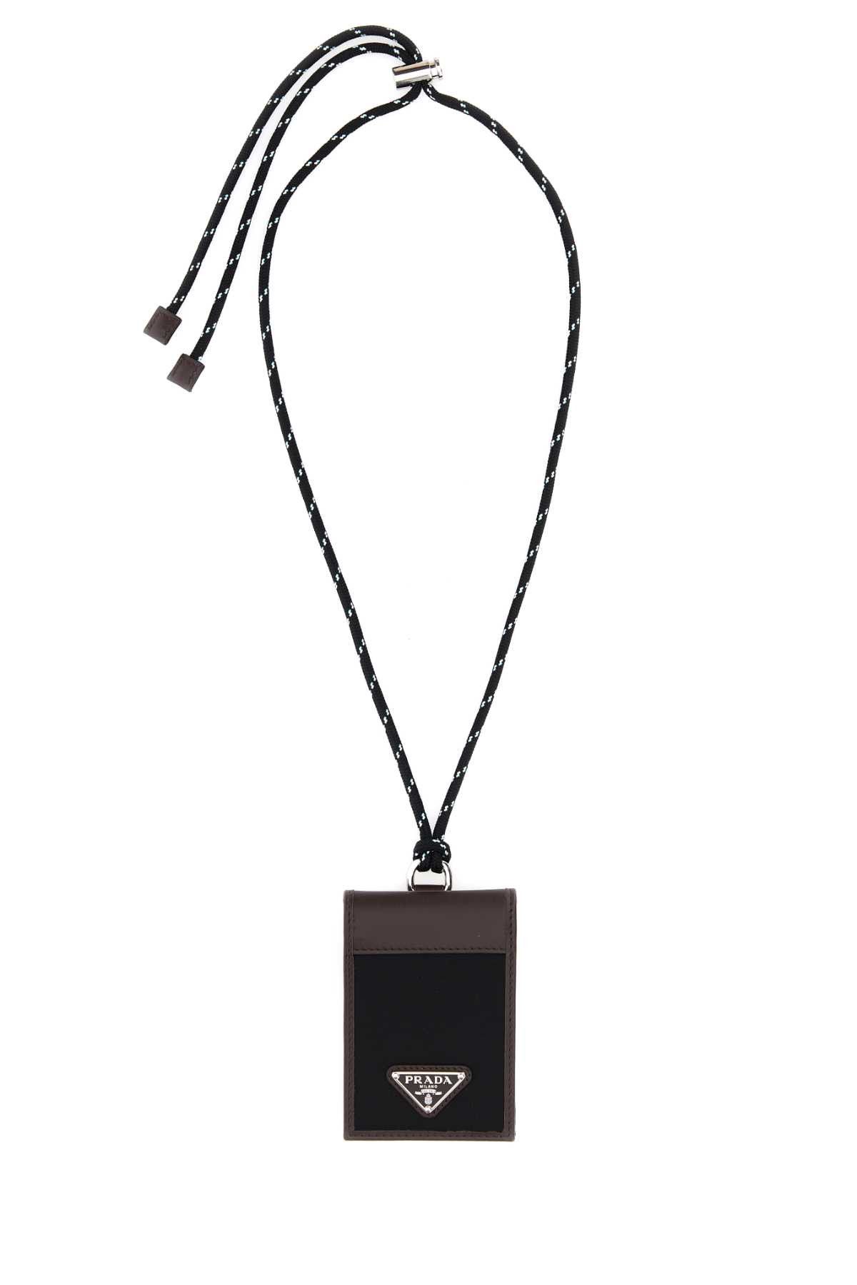 Prada Two-Tone Canvas And Leather Card Holder Size ONE SIZE - 1 Thumbnail