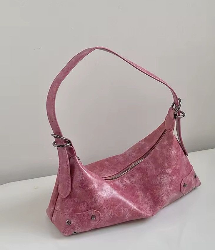Vintage Retro Style PU Leather Small Shoulder Bag y2k unisex Size ONE SIZE - 2 Thumbnail