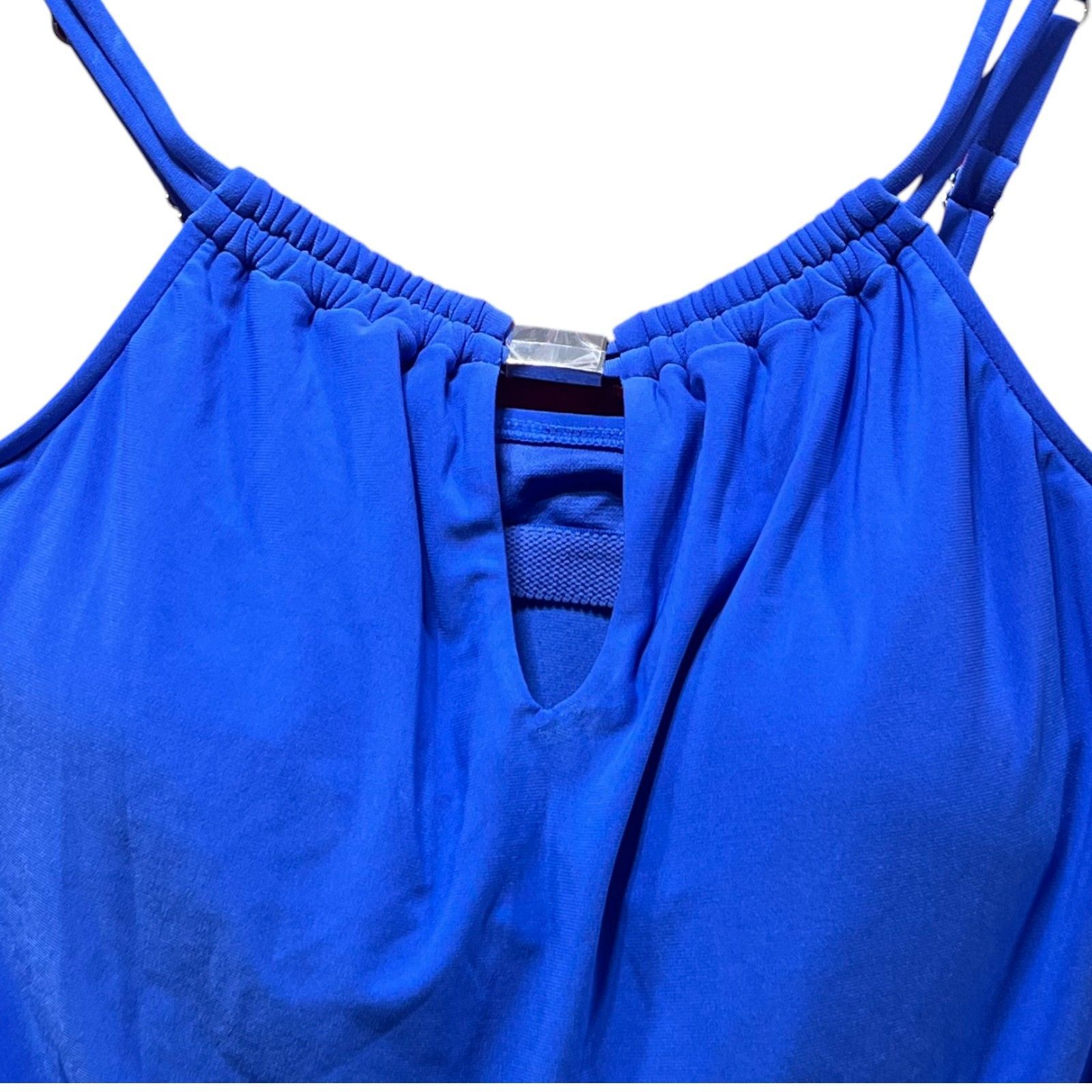 Other Aqua Green - Women's UPF 50 High Neck KeyHole Tankini Top - Size ONE SIZE - 14 Thumbnail