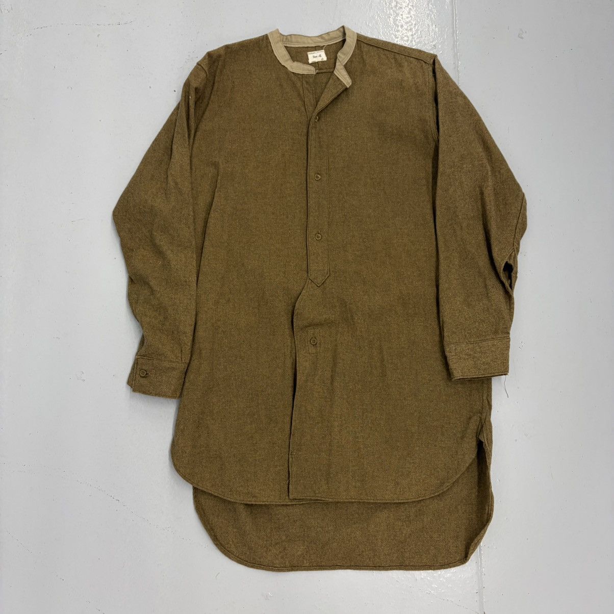 Other Vintage WW2 British Army Wool Collarless Shirt Size US M / EU 48-50 / 2 - 1 Thumbnail