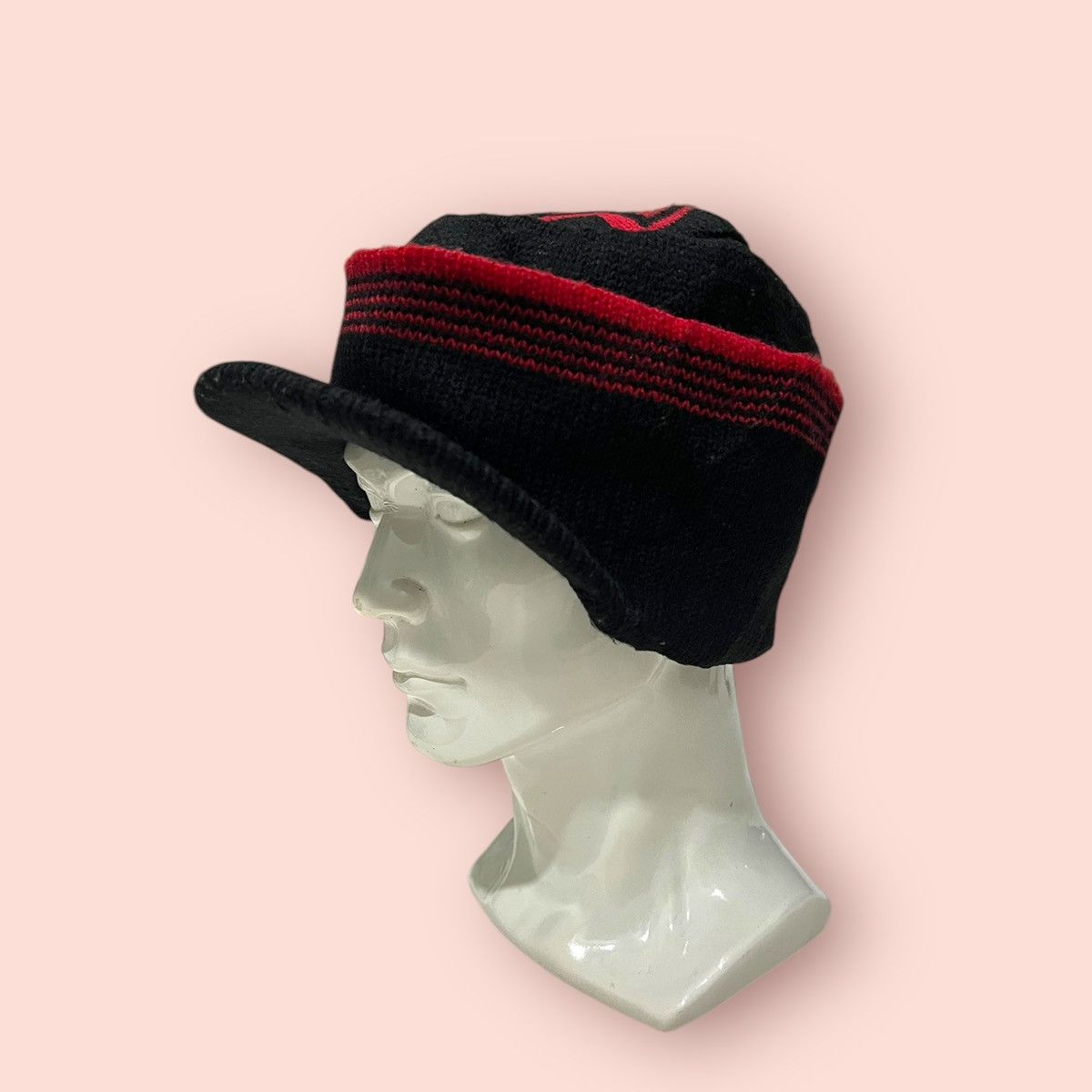 14th Addiction × Homespun Knitwear × Japanese Brand VINTAGE RED SNOWFLAKE LOGO KNITTED ALT BEANIE HAT Size ONE SIZE - 4 Thumbnail