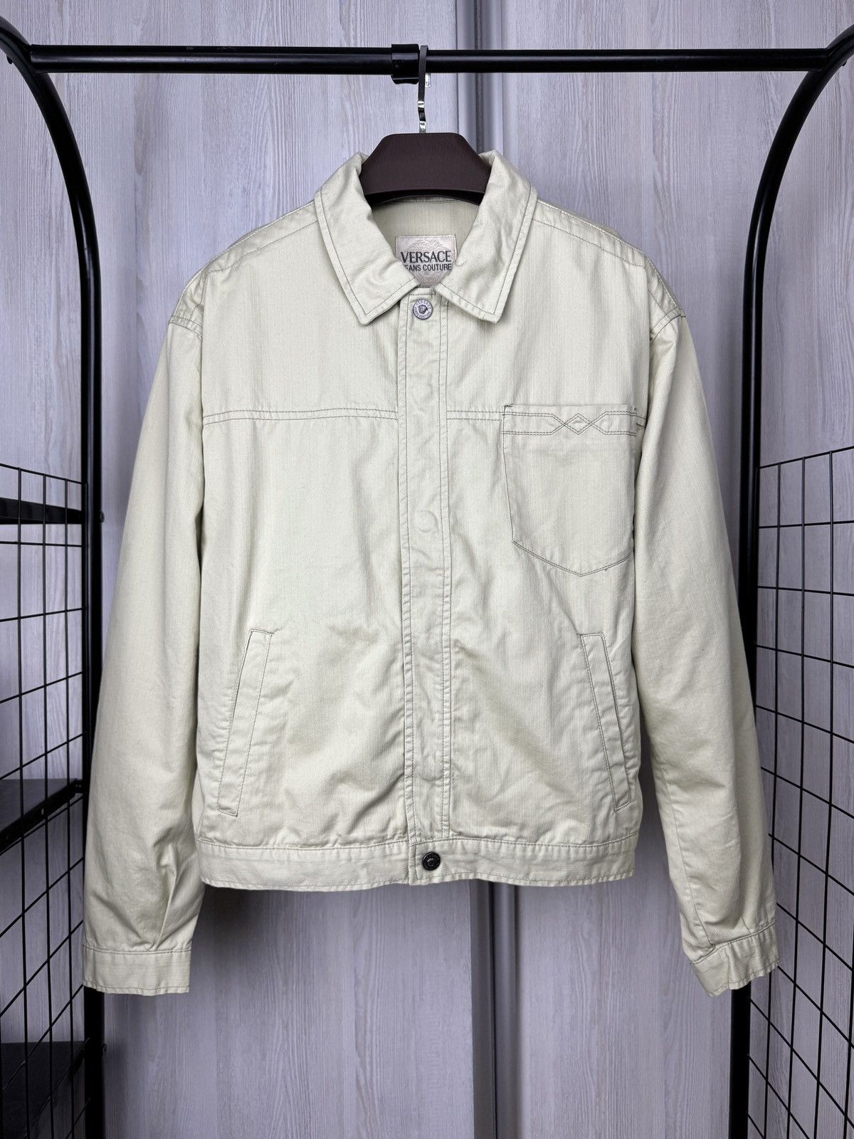 Versace Jeans Couture Versace Jeans Couture beige type 1 style trucker jacket XL Size US XL / EU 56 / 4 - 1 Thumbnail