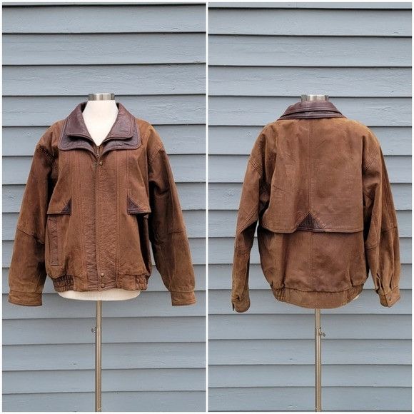 Vintage Vintage 90s y2k Tan Brown Nubuck Suede Leather Aviator Fligh Size US M / EU 48-50 / 2 - 8 Thumbnail