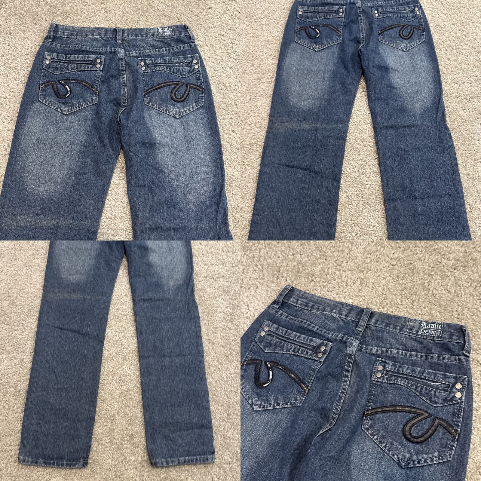 Vintage VINTAGE Kaalu Jeans Dark Wash Low Rise 42 in Waist Size 18 Women Grunge Skater Y2K Cyber Goth Straight Blue Size 40" / US 18 - 8 Thumbnail