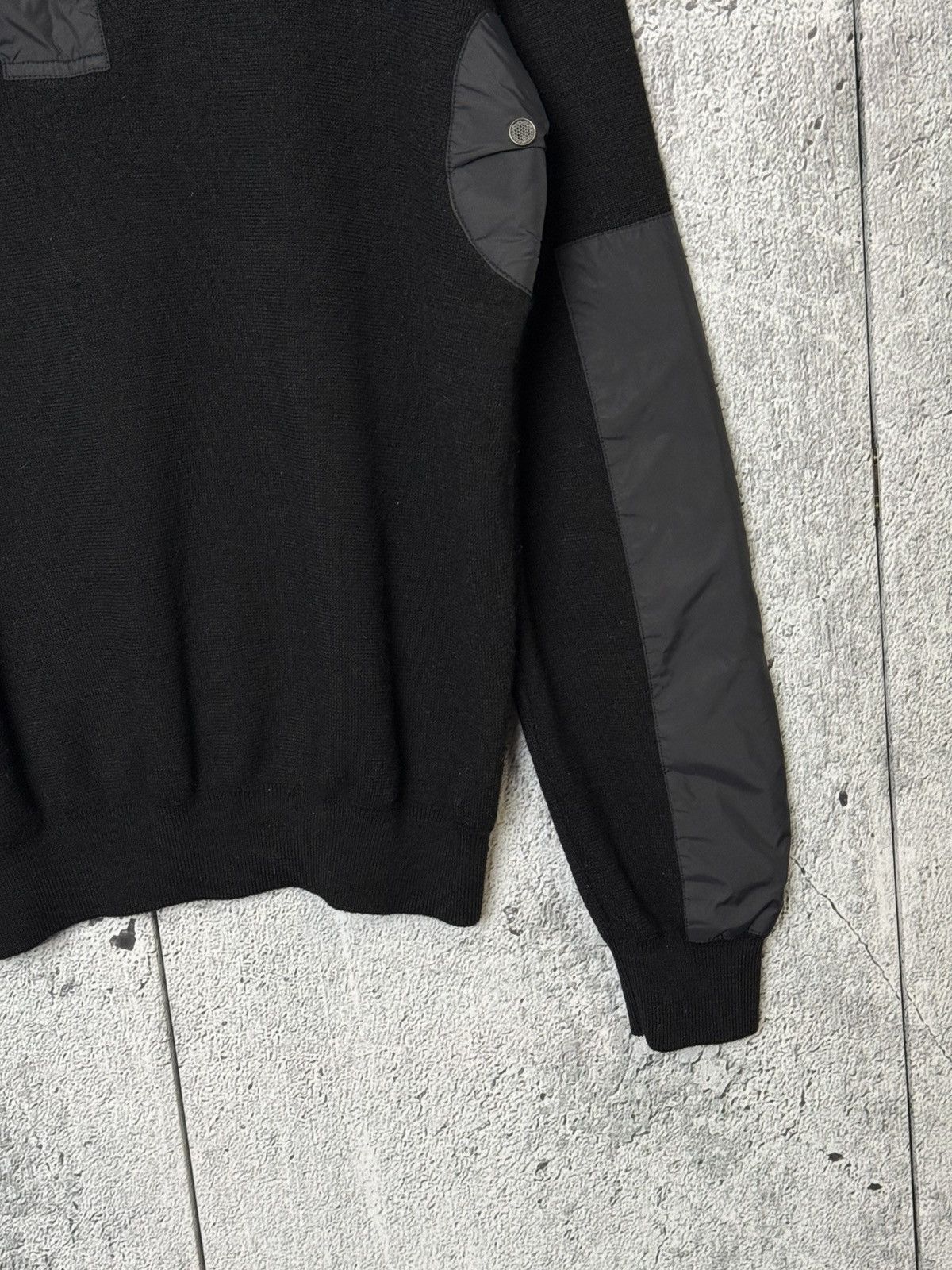 Prada Vintage Prada Sport Black Wool & Nylon Sweater Zip Pullover Size US L / EU 52-54 / 3 - 3 Thumbnail