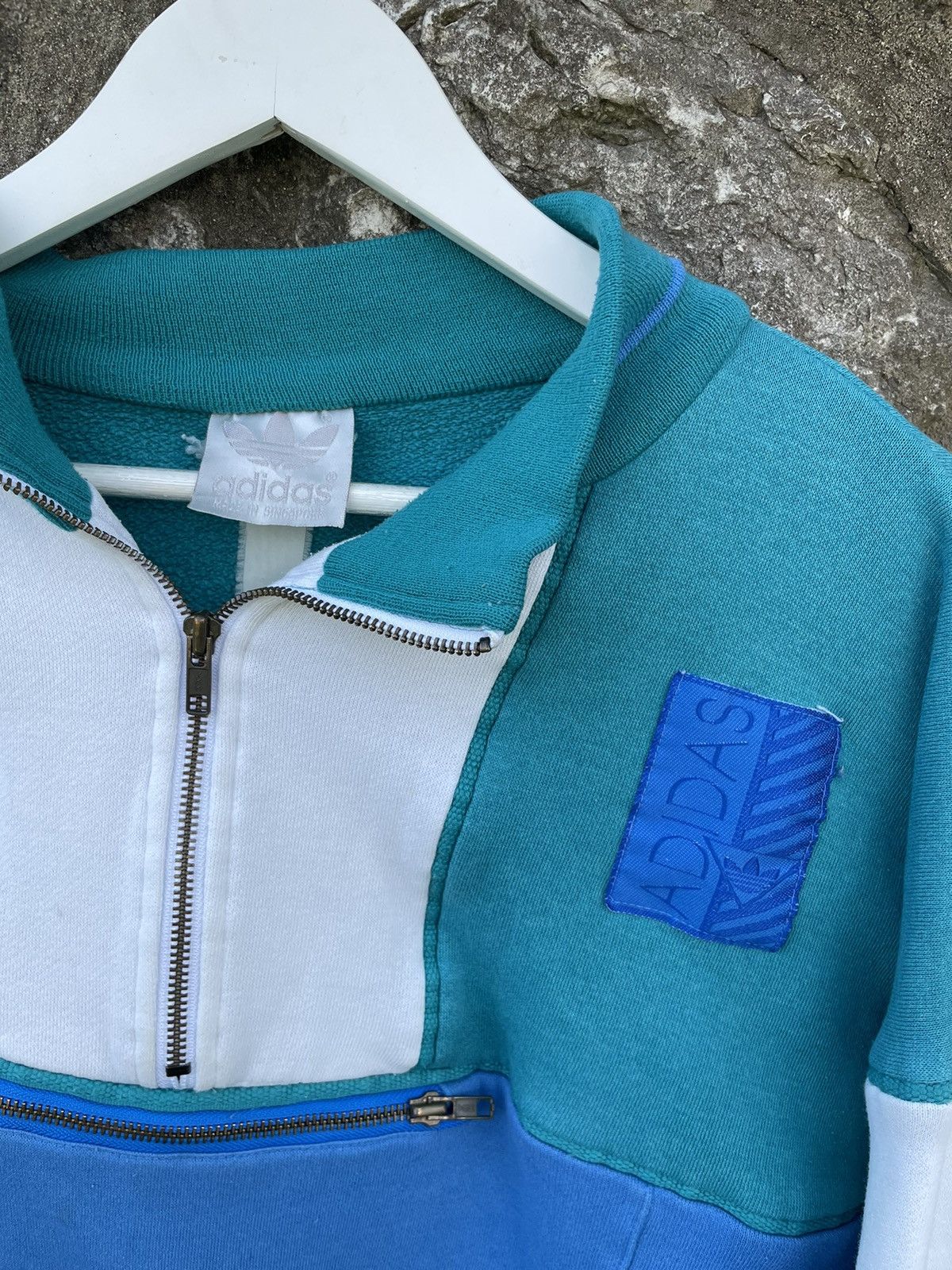 Adidas × Vintage Vintage 80s Adidas 1/4 Zip Sweatshirt M/L Size US M / EU 48-50 / 2 - 3 Thumbnail