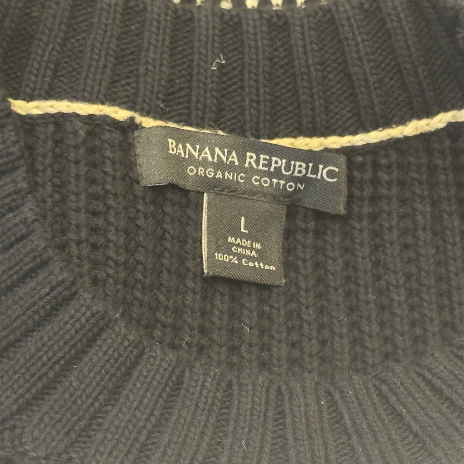 Banana Republic Banana Republic Men’s Mixed Media Fisherman Sweater Size L Size US L / EU 52-54 / 3 - 3 Thumbnail