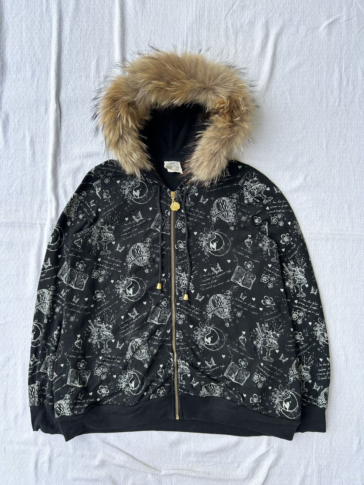 Japanese Brand Scolar fur hoodie full print style ifsixwasnine lgb Size US L / EU 52-54 / 3 - 1 Thumbnail