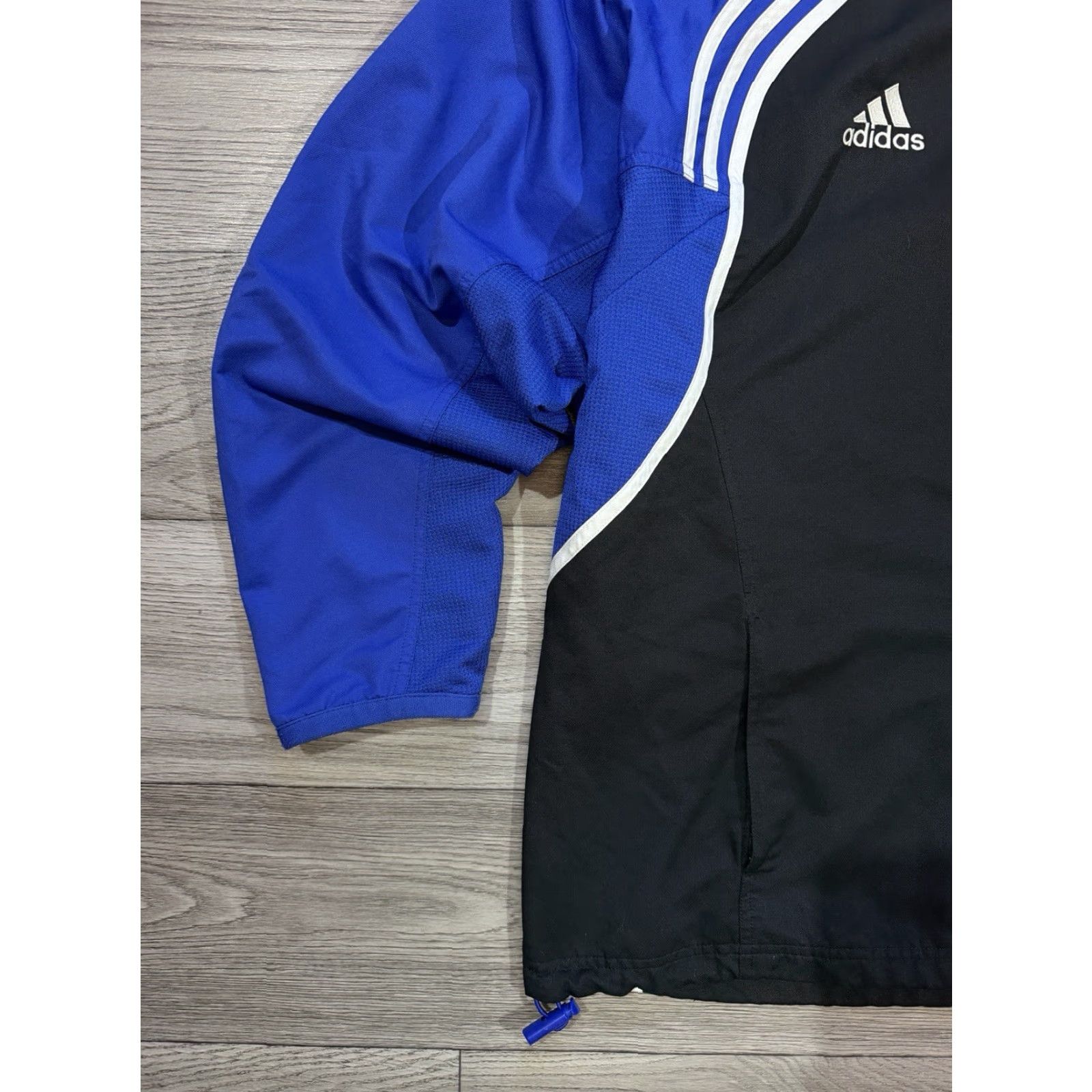 Adidas VINTAGE adidas Track Jacket Men's 46/48 Full Zip Black/Blue 2000s Training JC79 Size US S / EU 44-46 / 1 - 7 Thumbnail