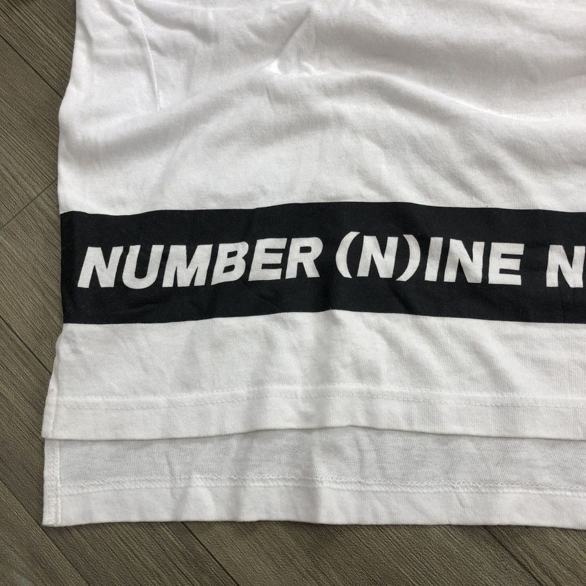 Japanese Brand × Number (N)ine × Takahiromiyashita The Soloist. Vintage Number (N)ine Denim Spell Out White Tee Size US M / EU 48-50 / 2 - 6 Thumbnail
