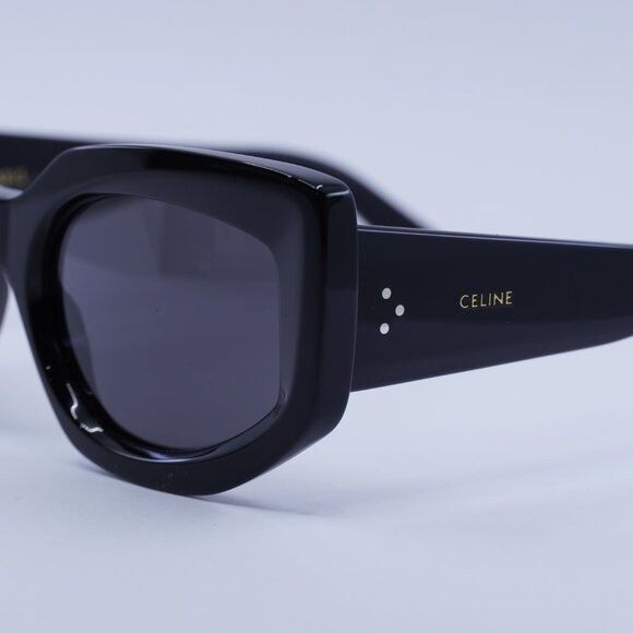 Celine Celine CL40277I 01A Sunglasses Shiny Black Cat Eye Frame Size ONE SIZE - 9 Thumbnail