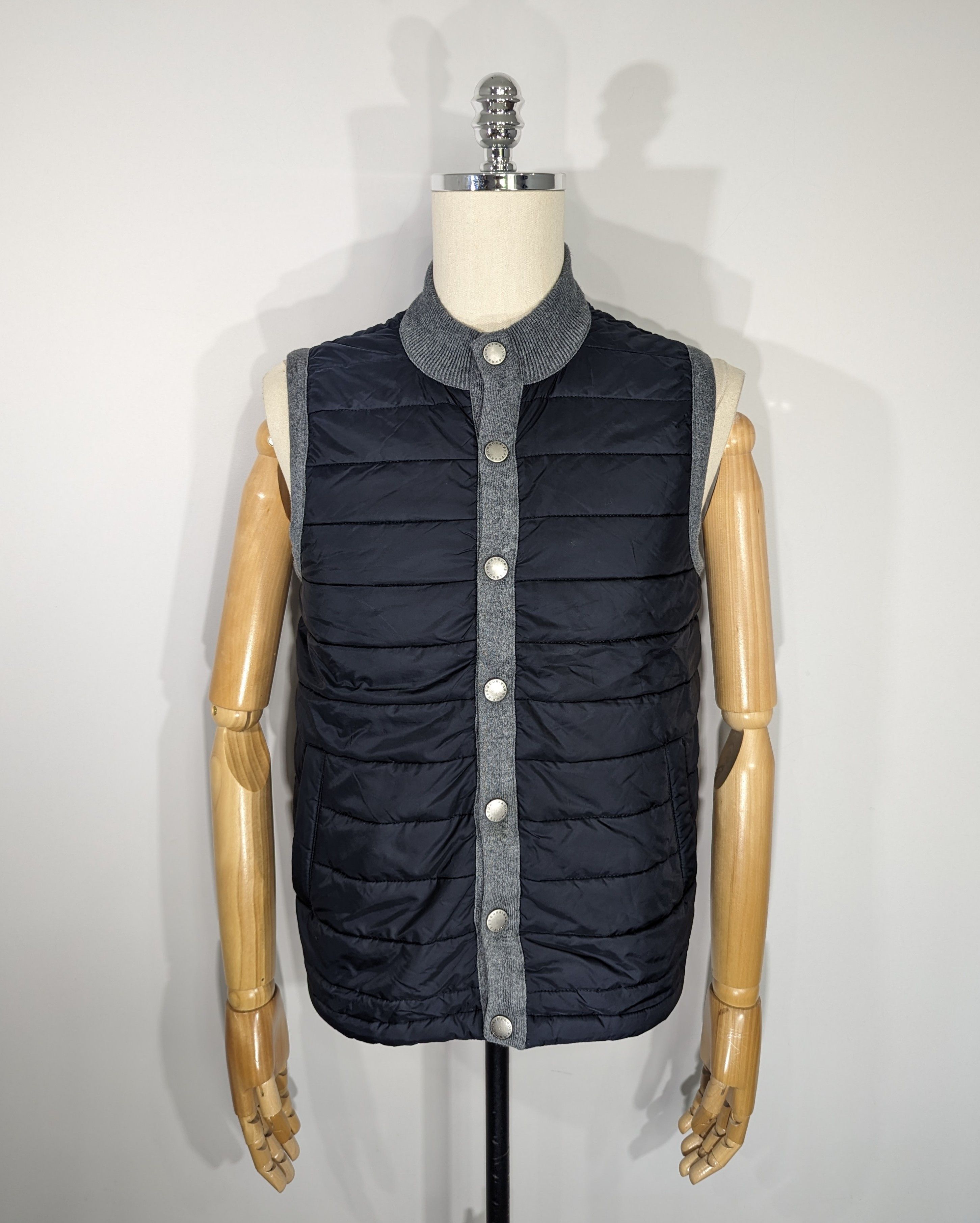 Barbour Essential Gilet Tailored Fit Mixed Media Vest Size S