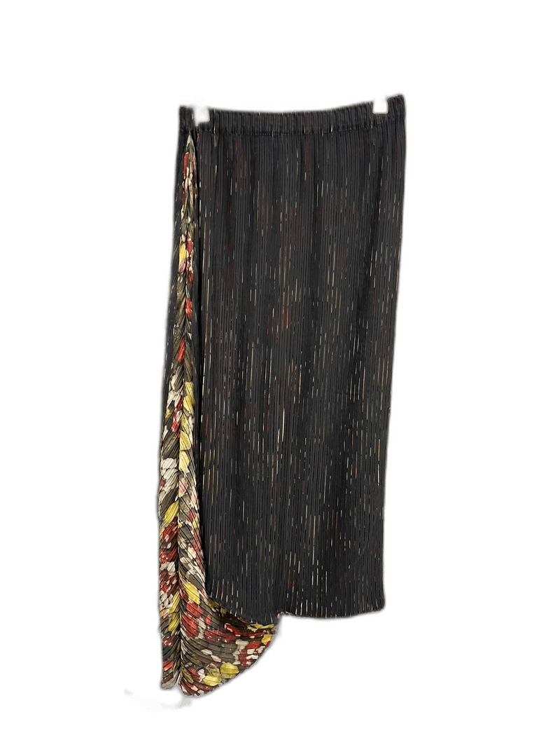 Issey Miyake Classic Black Pleated Skirt with Colorful Pattern Size 22" - 1 Thumbnail