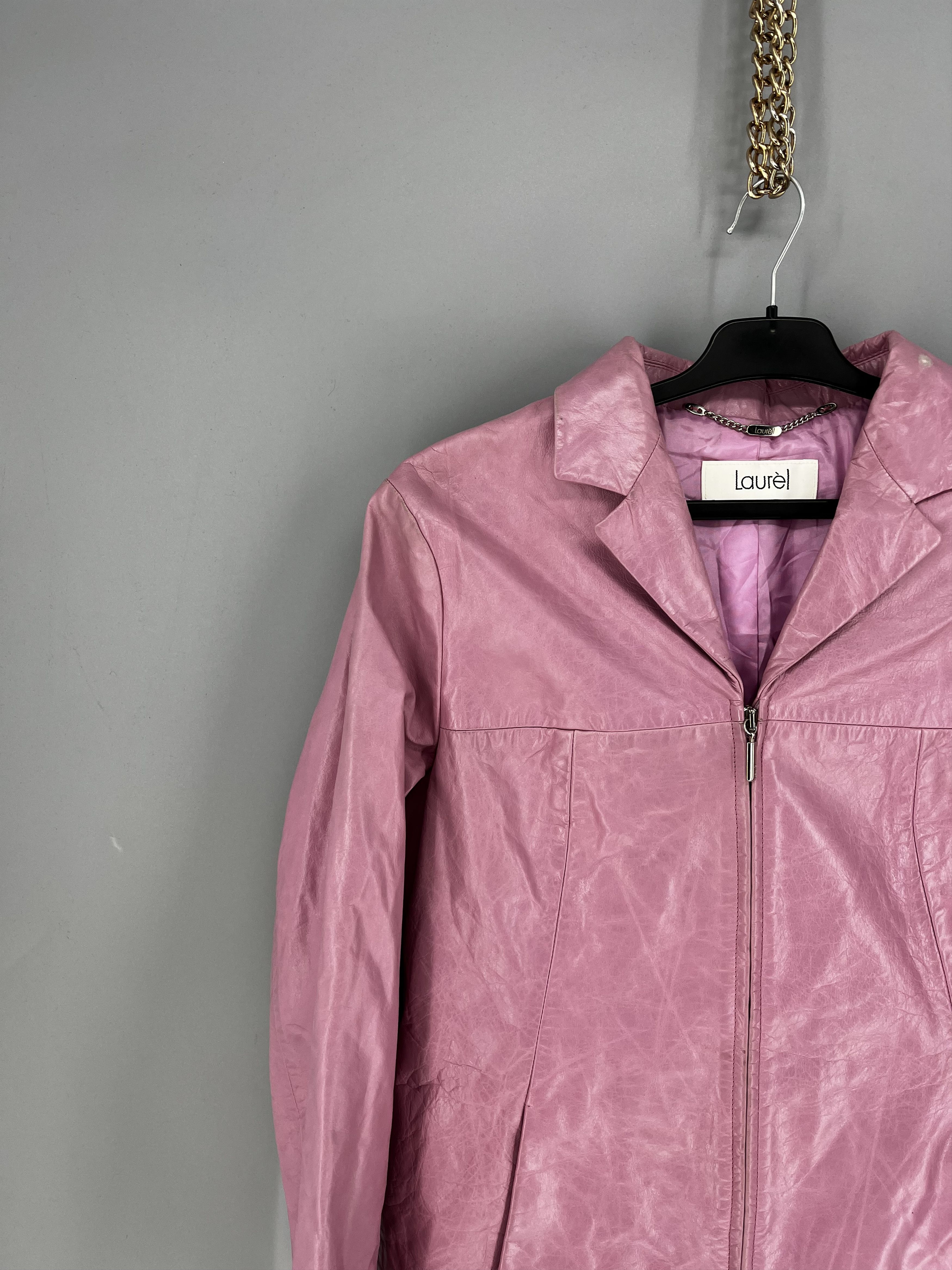 Laurel Leather biker jacket Laurel Pink size 38FR in Leather Size S / US 4 / IT 40 - 4 Thumbnail