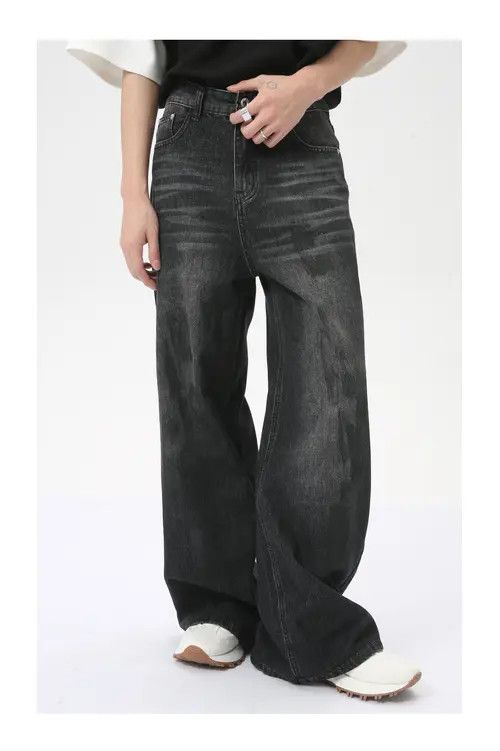 VIBE Street fashion dirty dyed straight jeans trendy y2k Size US 32 / EU 48 - 1 Thumbnail
