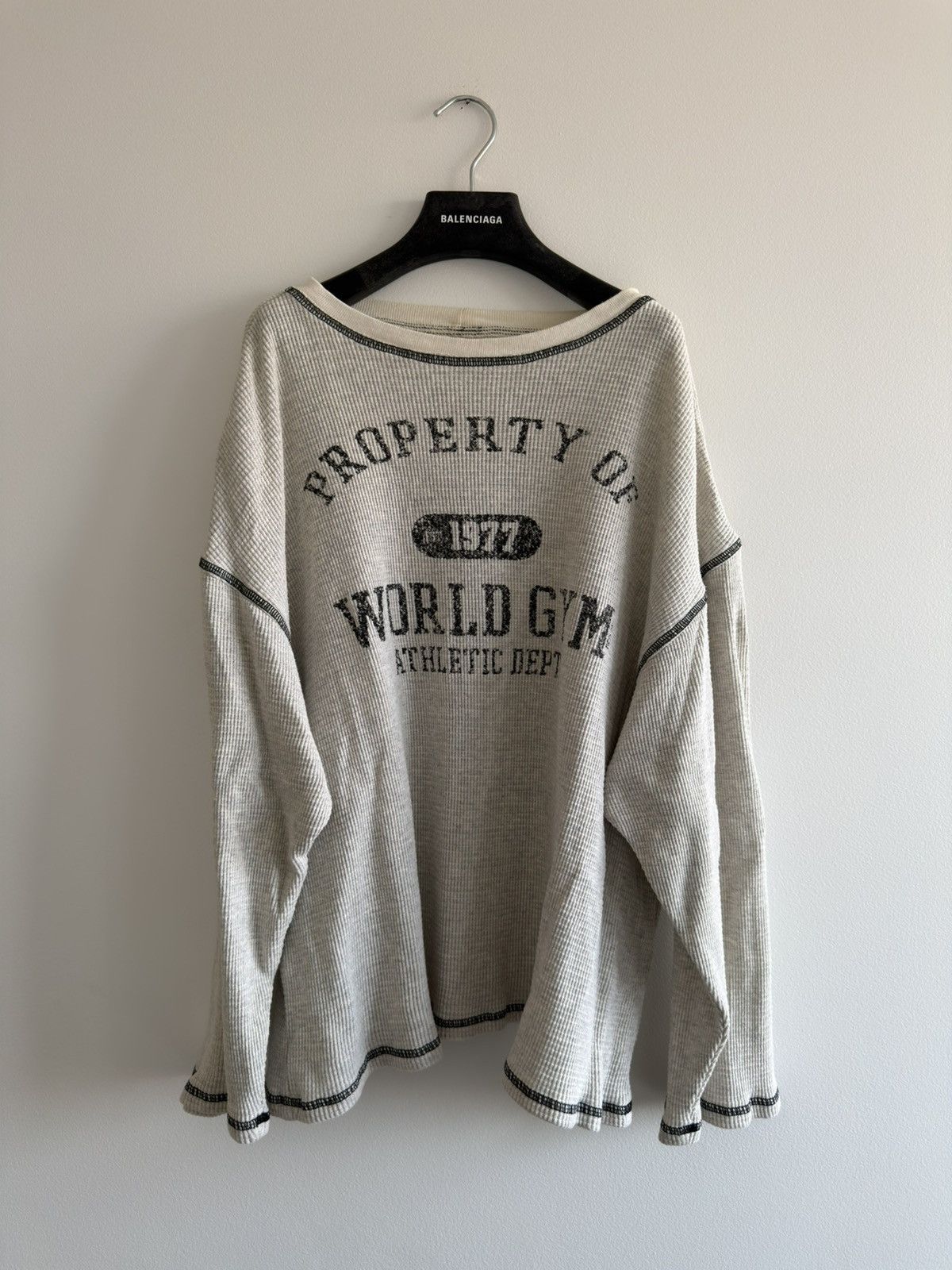 Vintage *RARE* 1990s WORLD GYM BODYBUILDING THERMAL LONGSLEEVE Size US XL / EU 56 / 4 - 1 Thumbnail