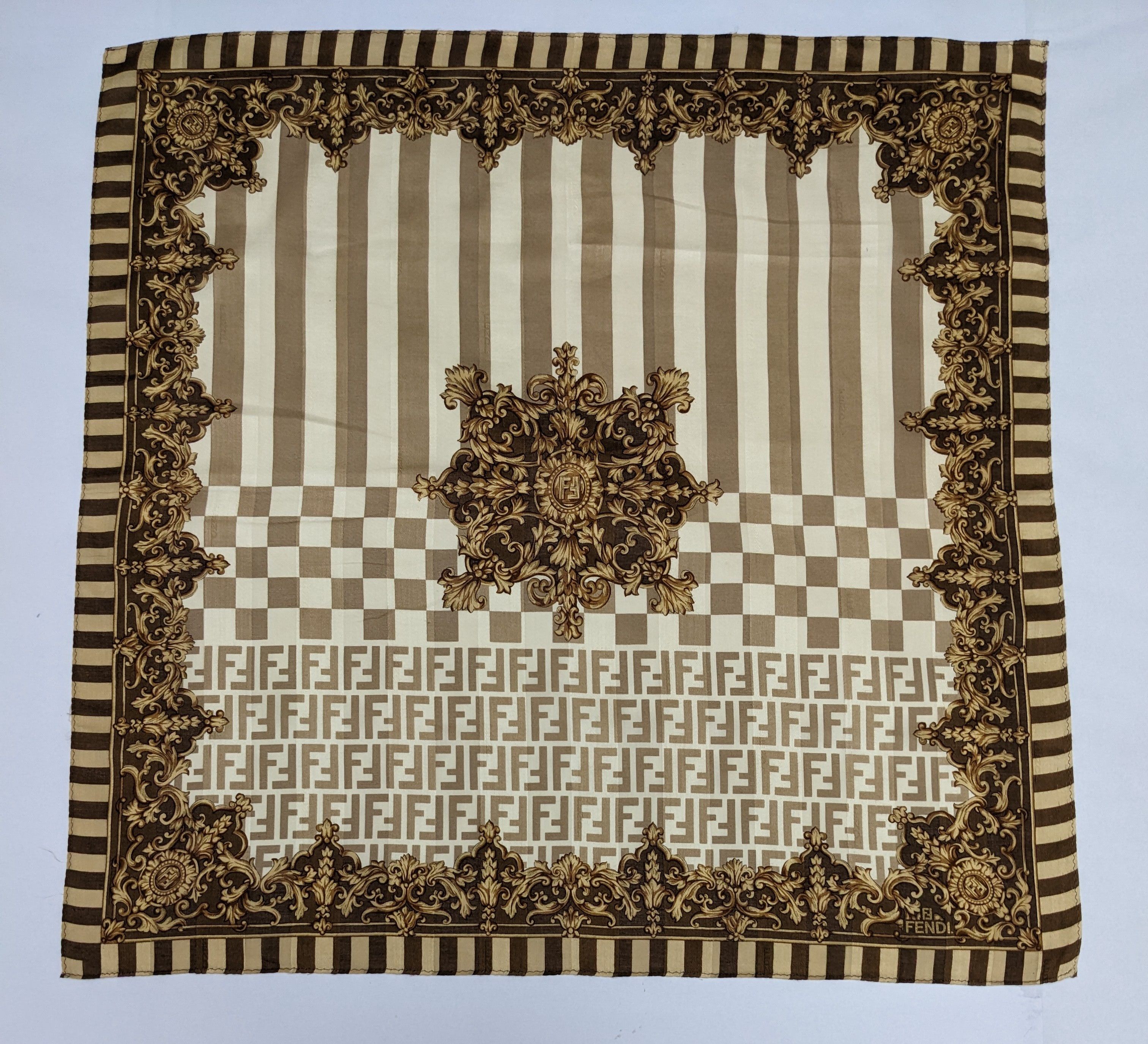Fendi FENDI Zucca Silk Baroque Ornate Medallion Size ONE SIZE - 4 Thumbnail