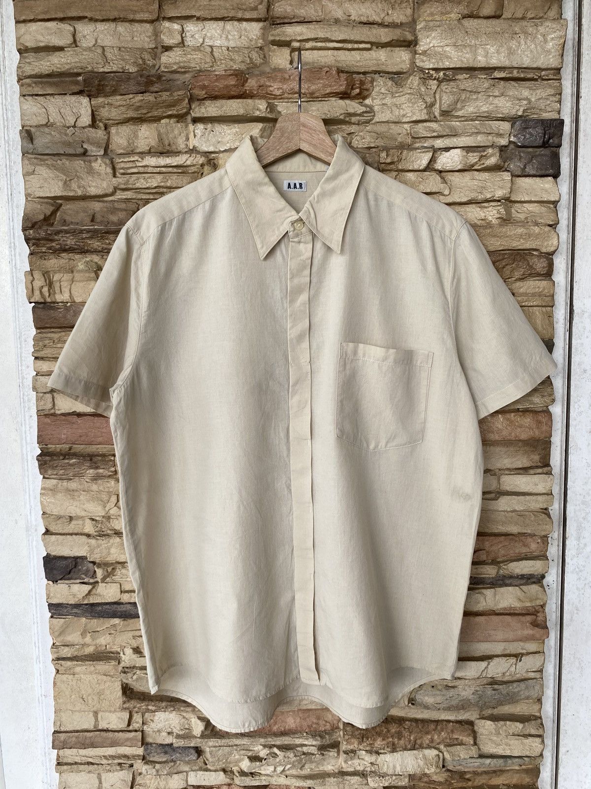 Yohji Yamamoto Vintage A.A.R By Yohji Yamamoto Short Sleeve Button Up Shirt Size US L / EU 52-54 / 3 - 1 Thumbnail